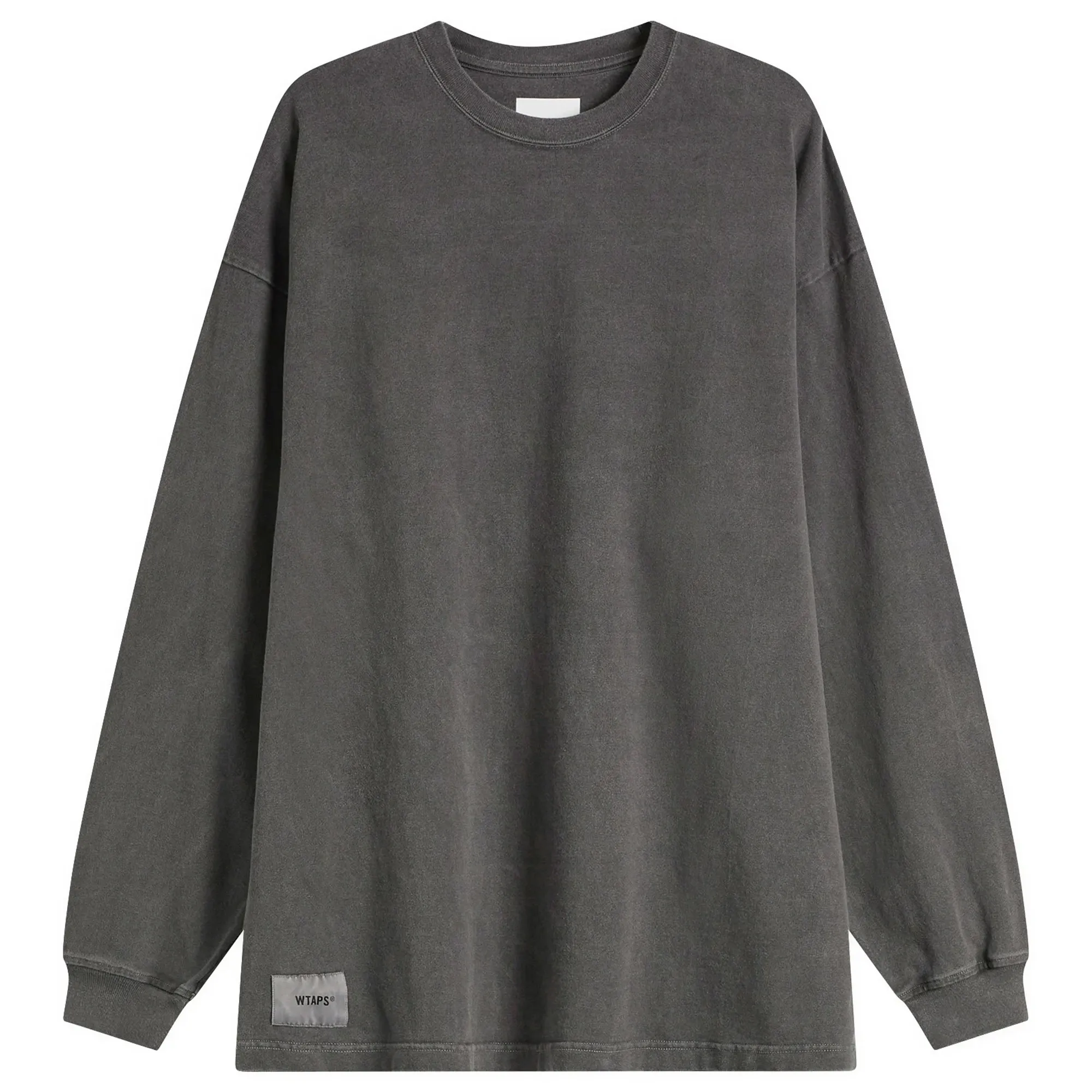 WTAPS Men's Sign Overdyed Long Sleeve T-Shirt Charcoal