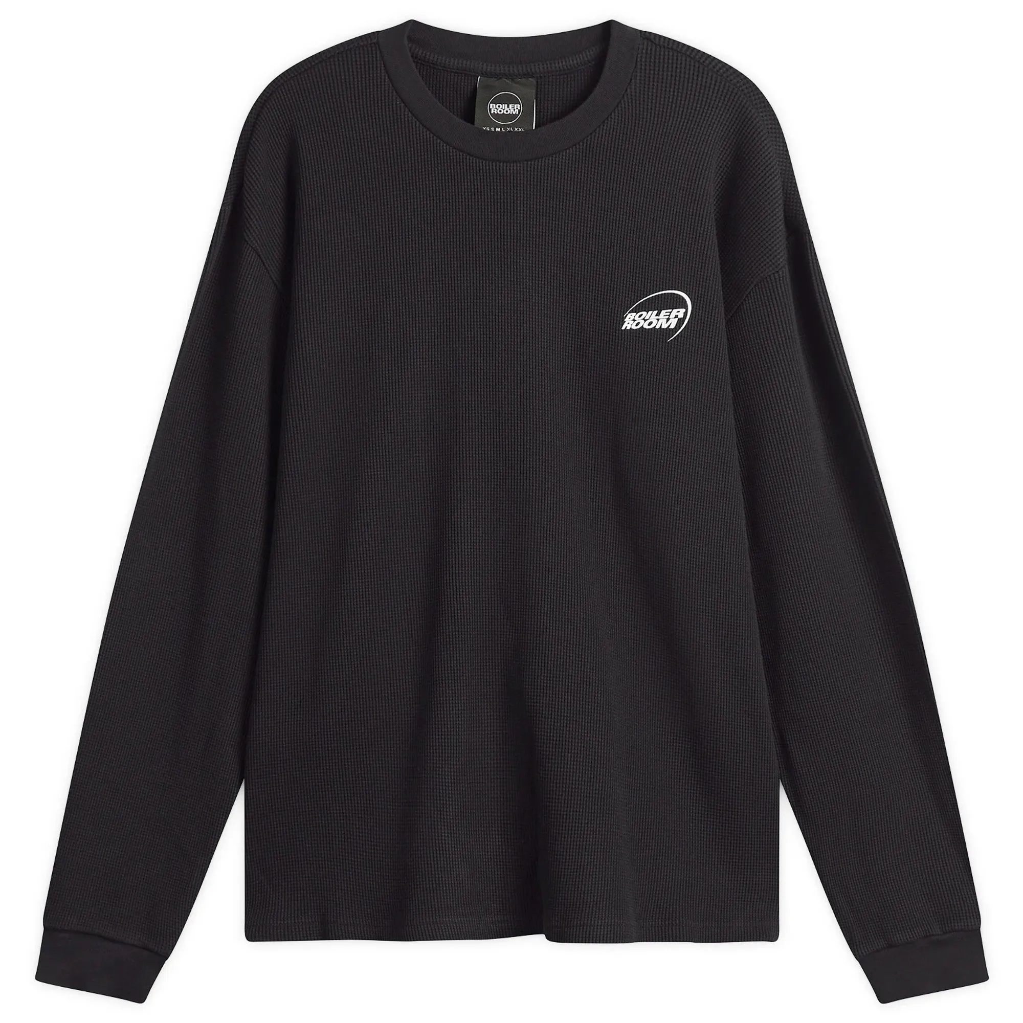 Boiler Room Men's Waffle Long Sleeve T-Shirt Black