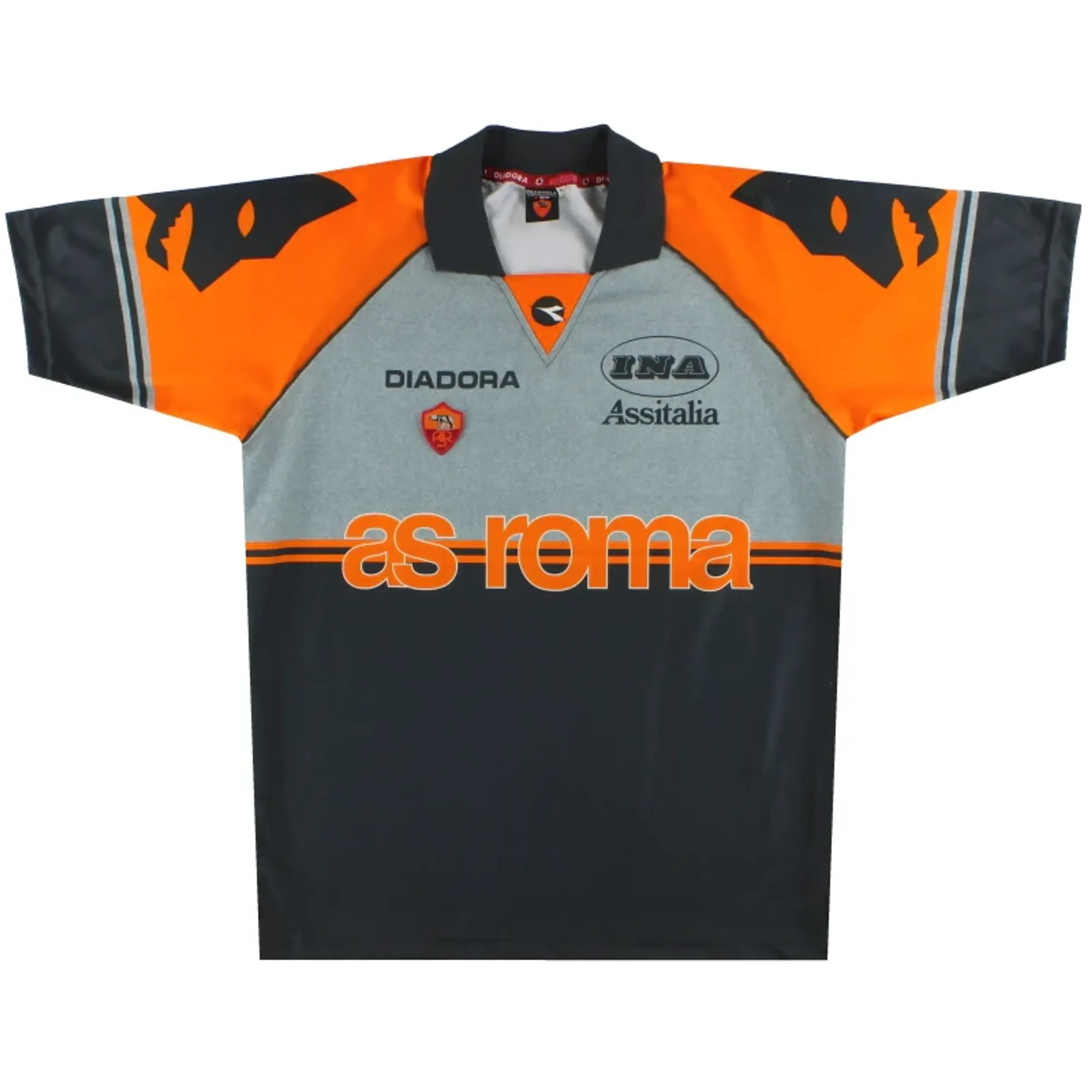 1997-98 Roma Diadora Training Shirt L - Roma / Excellent 