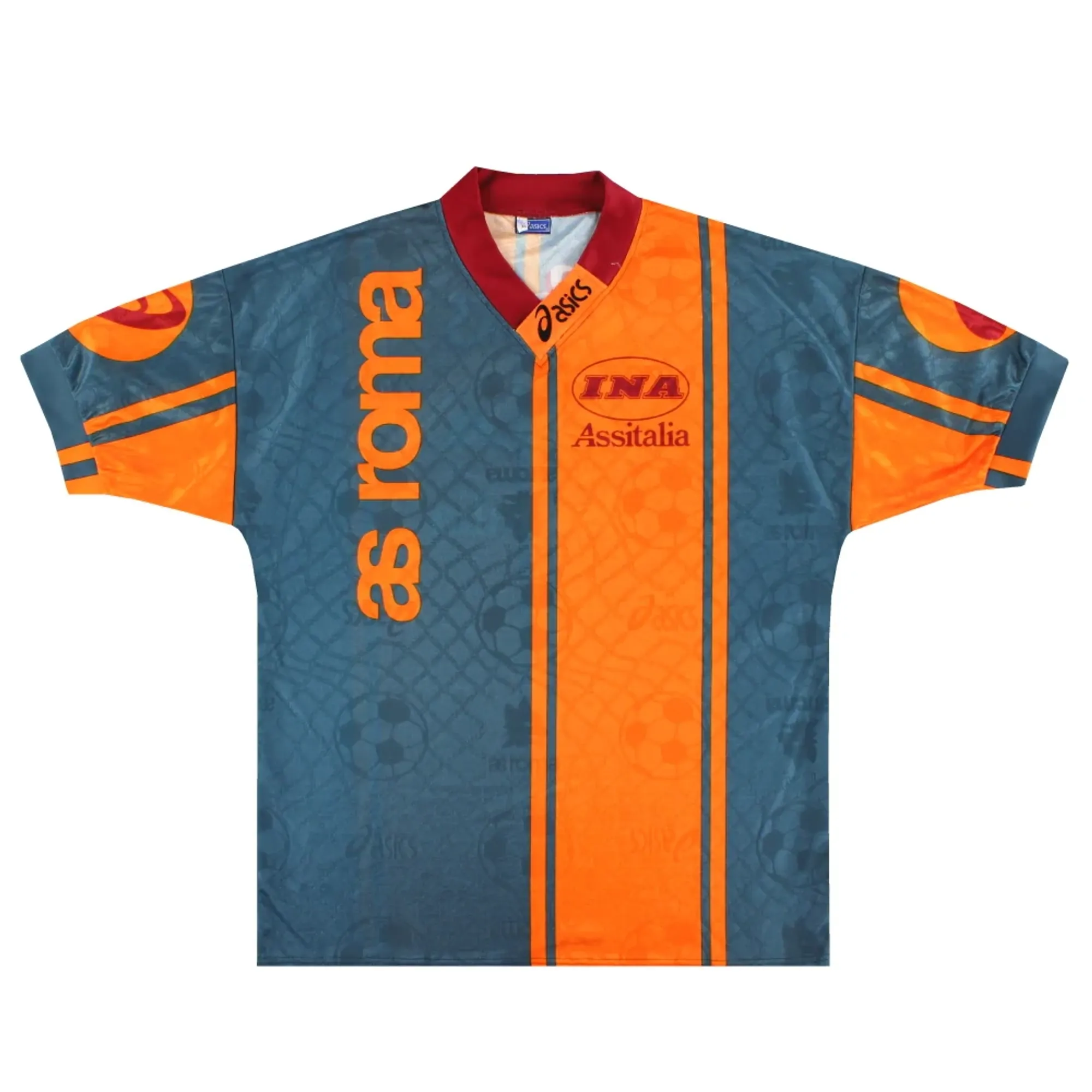 1996-97 Roma Asics Training Shirt *Mint* XL - Roma / Mint 