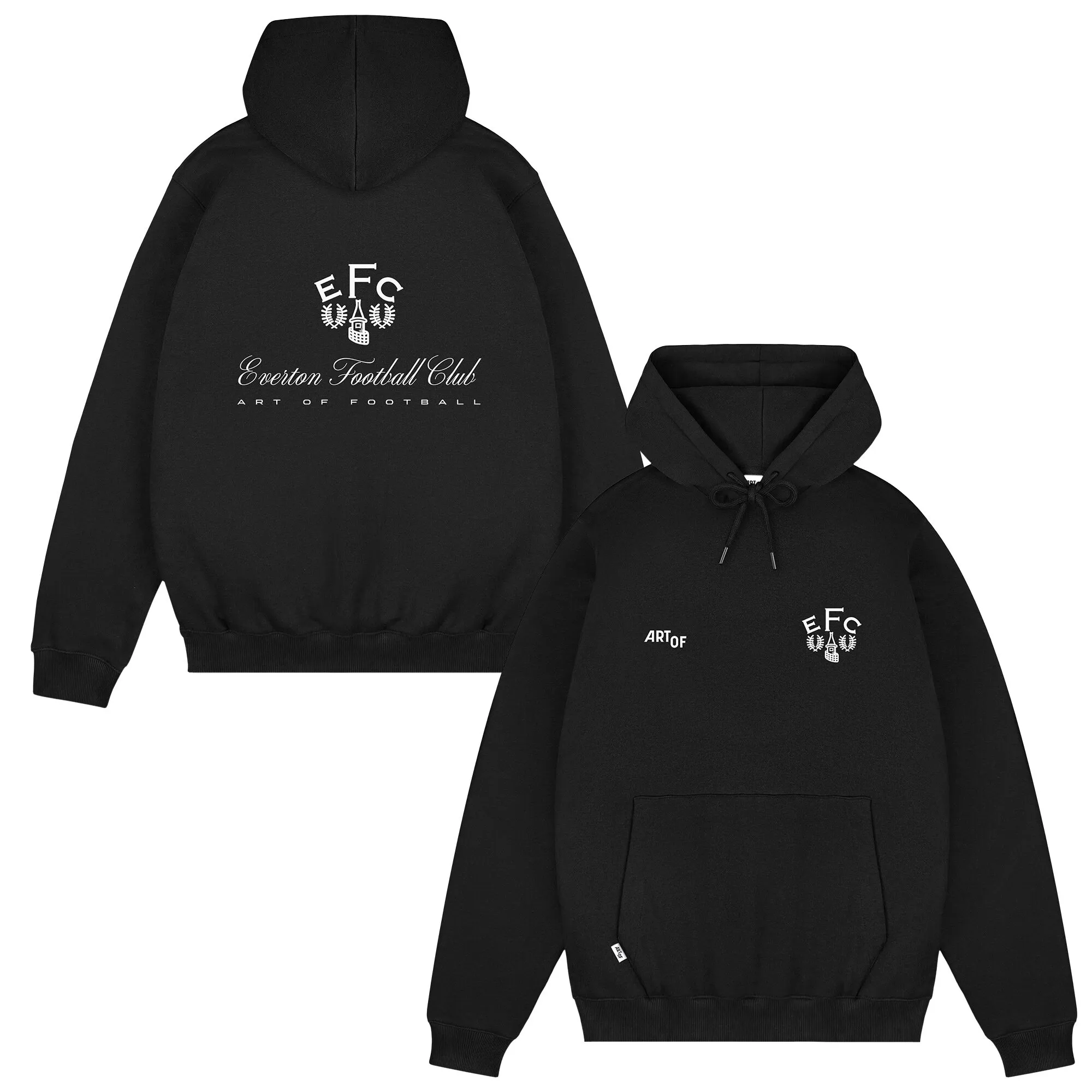 Everton x Art of Football Label Print Hoodie - Black - Unisex