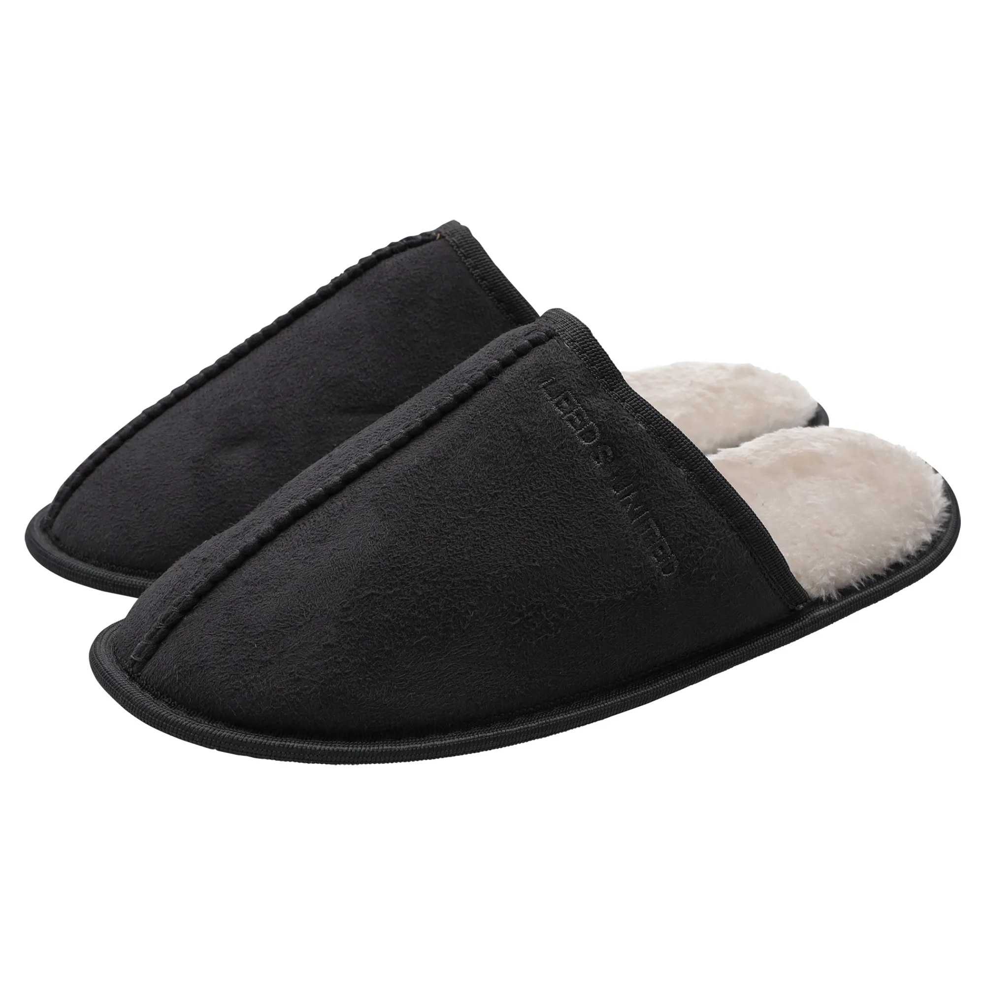 Leeds United Sheepskin Mule Slipper - Charcoal