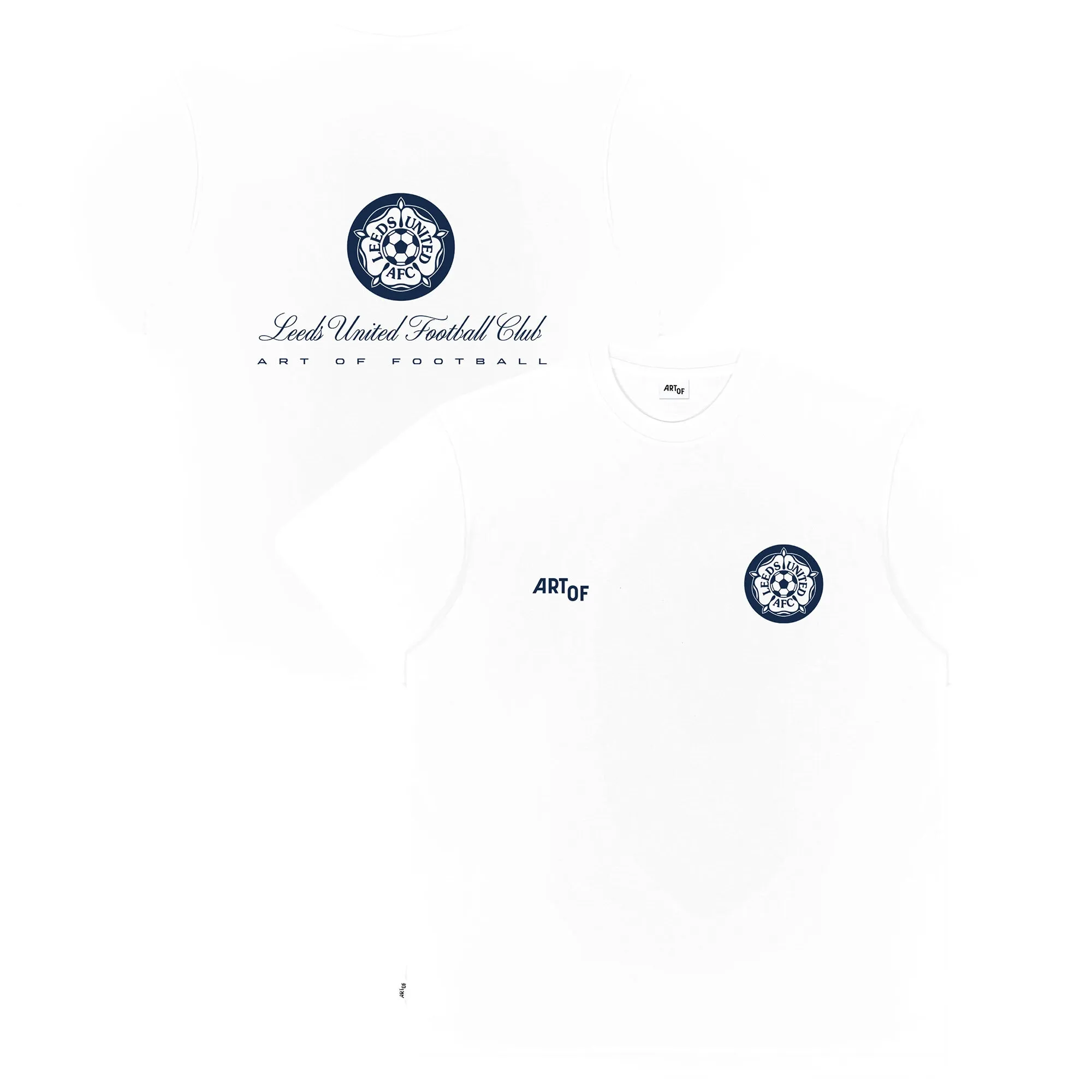 Leeds United x Art of Football Label Print T-Shirt - White - Unisex