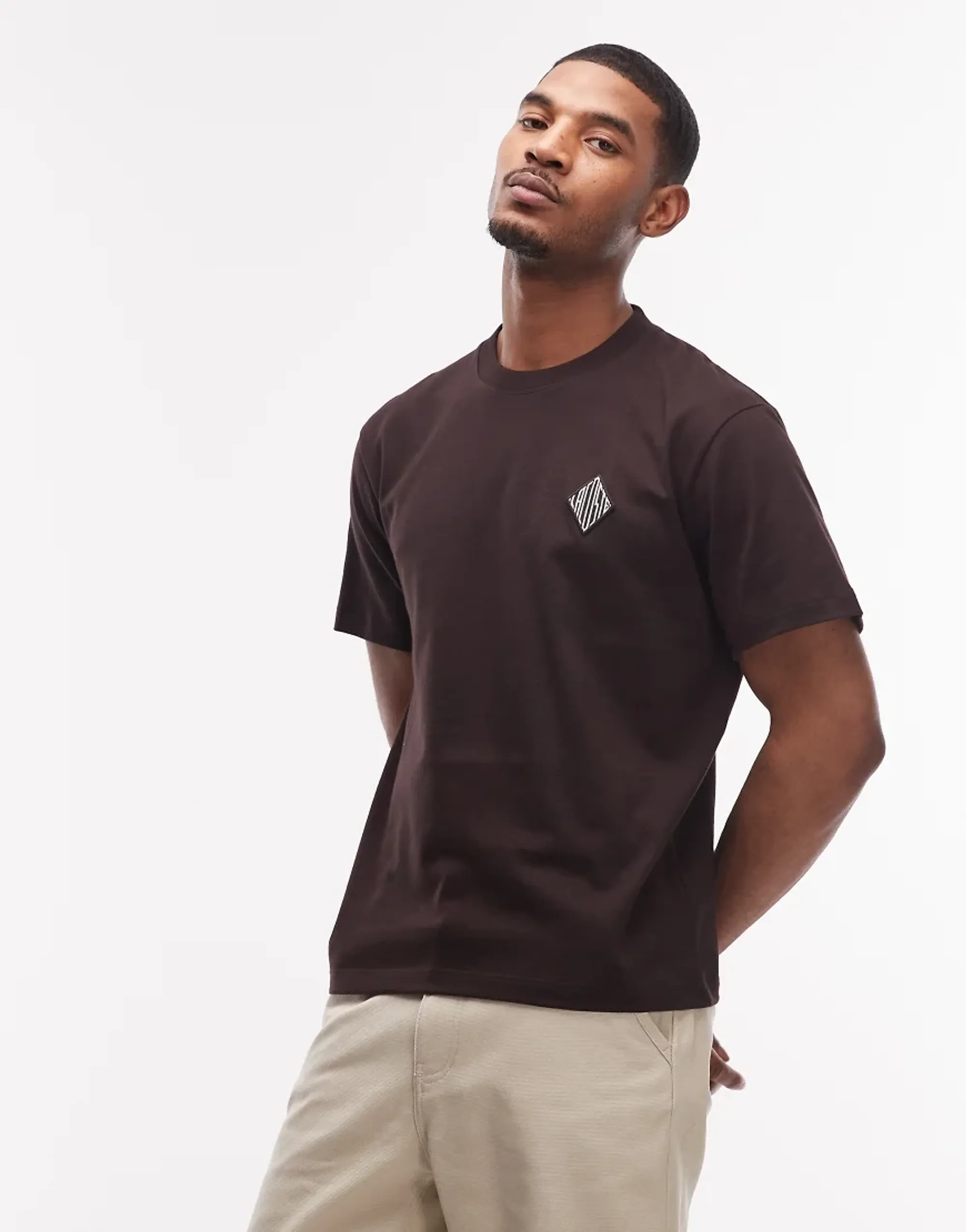 Lacoste Classic Fit Heavy Badge Accent T-shirt - Brown