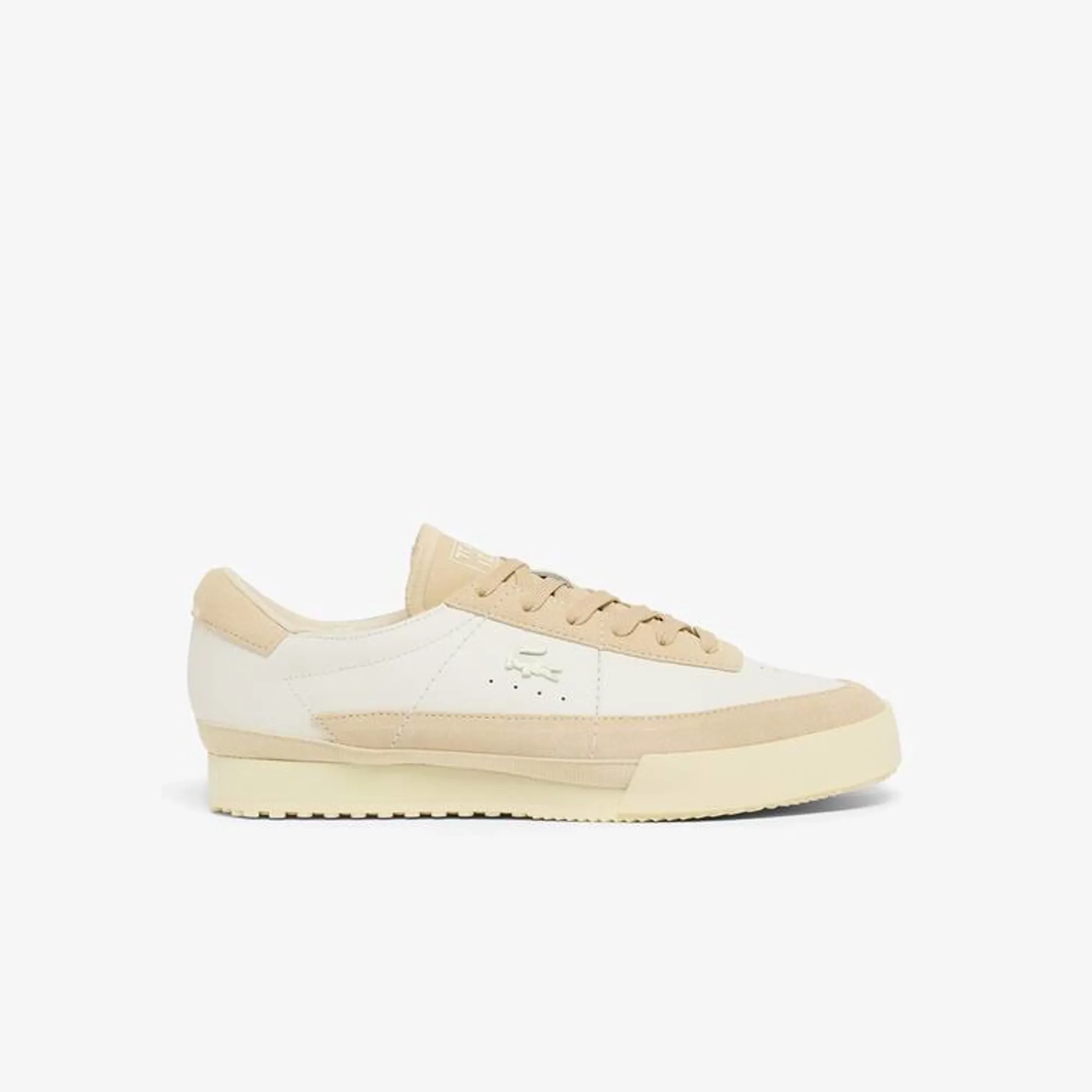 Lacoste Men’s Aura Leather Sneakers - Beige / Light Yellow