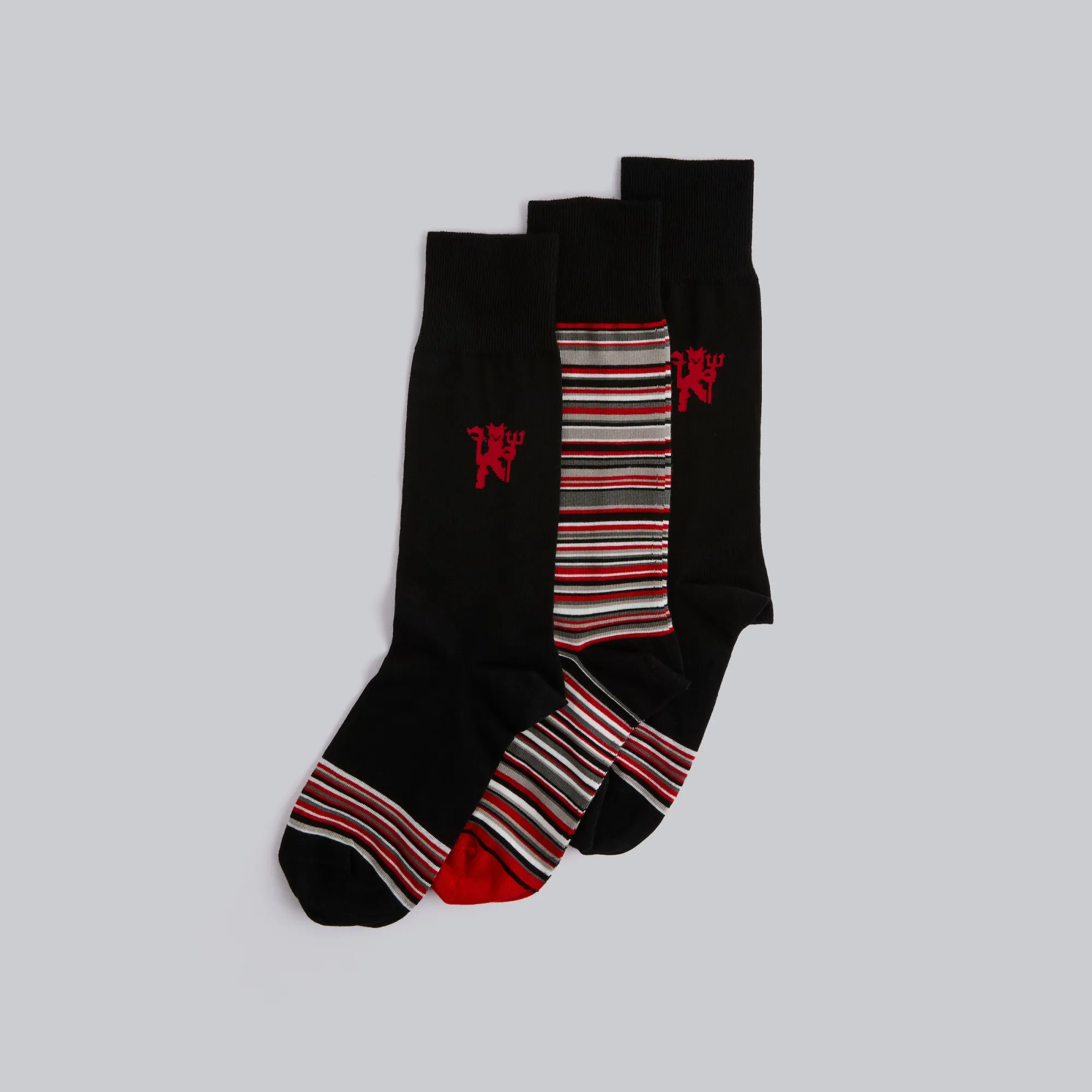 Manchester United x Paul Smith 3 Pack Socks Black & Multi