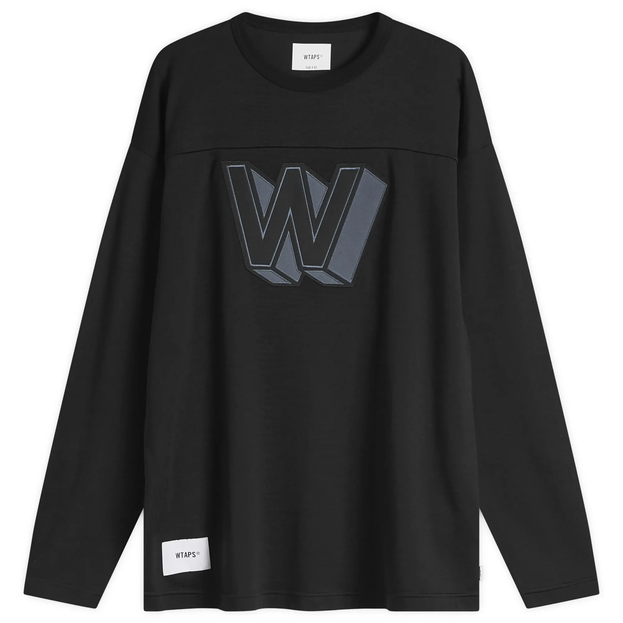 WTAPS Men's Long Sleeve Football T-Shirt Black
