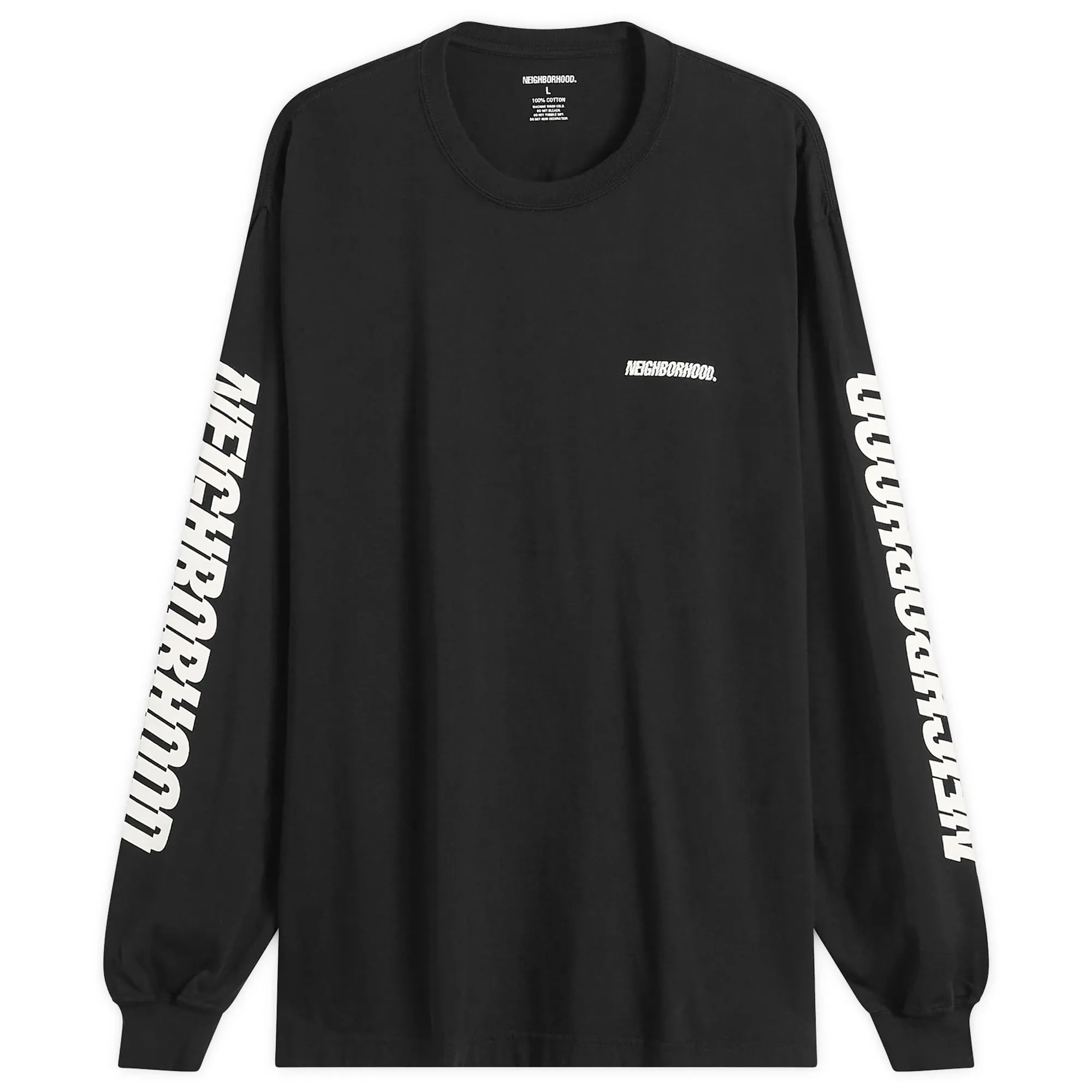 Neighborhood Men's LS-1 Distorted Logo Long Sleeve T-Shirt Black