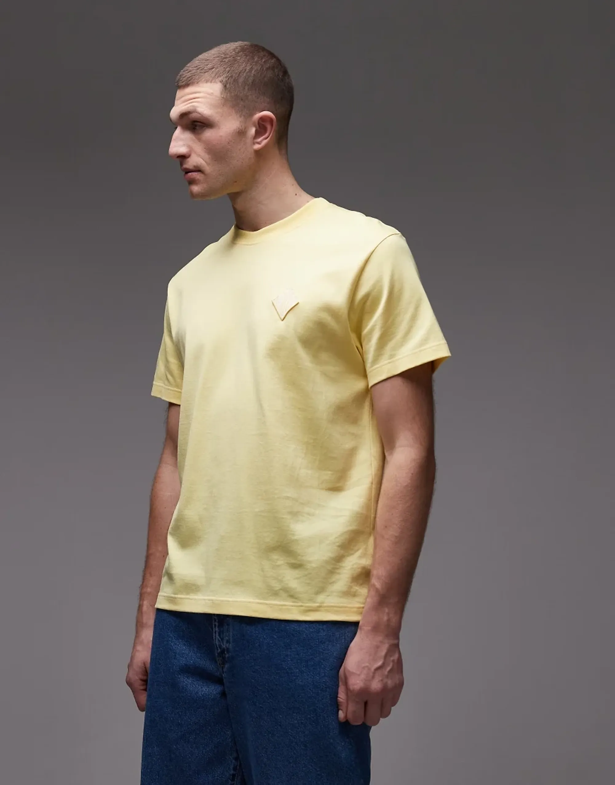 Lacoste Classic Fit Heavy Badge Accent T-shirt - Pastel Yellow