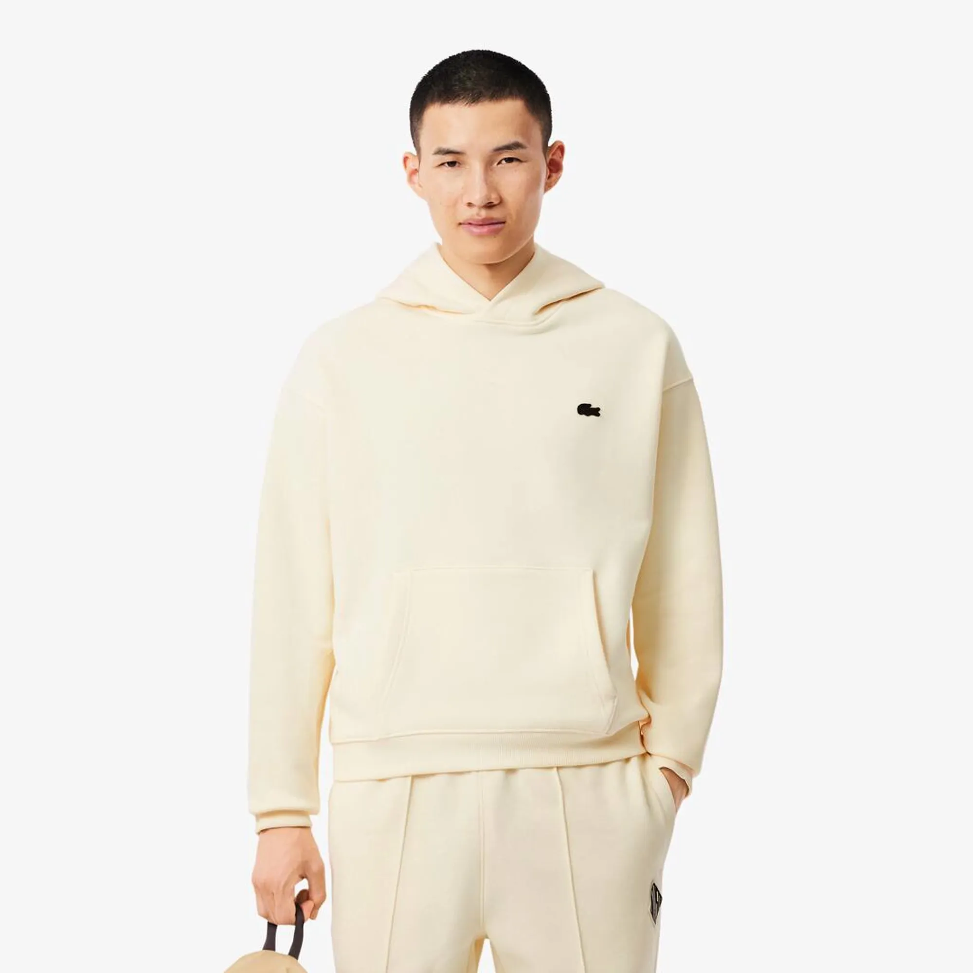 Lacoste Loose Fit Printed Hoodie - Lemon Beige