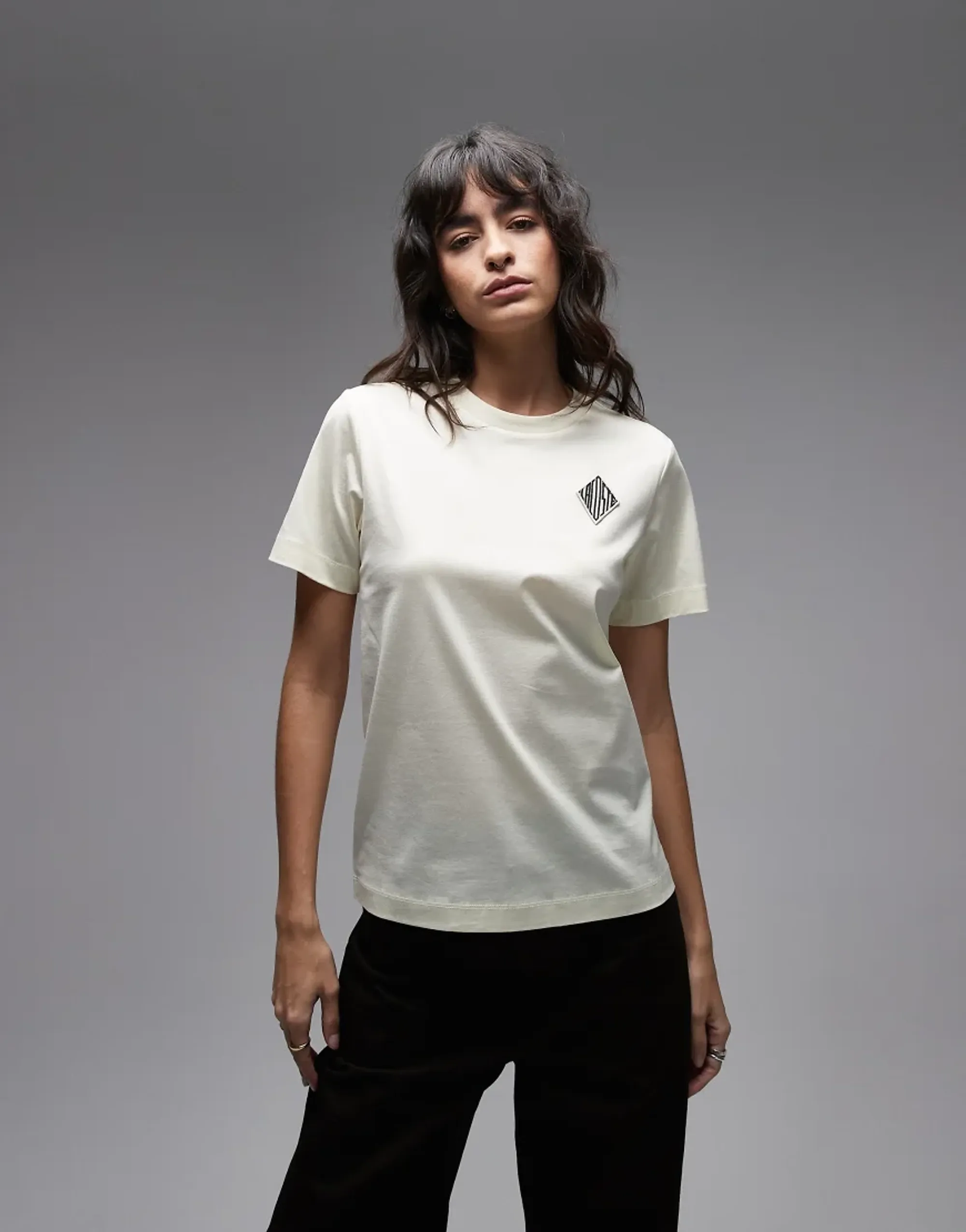 Lacoste Badge Cotton T-shirt - Lemon Beige