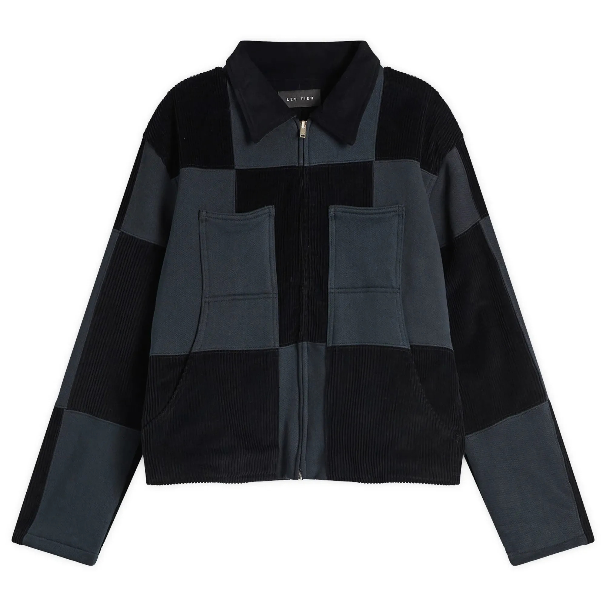 Les Tien Men's Patchwork Utility Jacket Faded Black