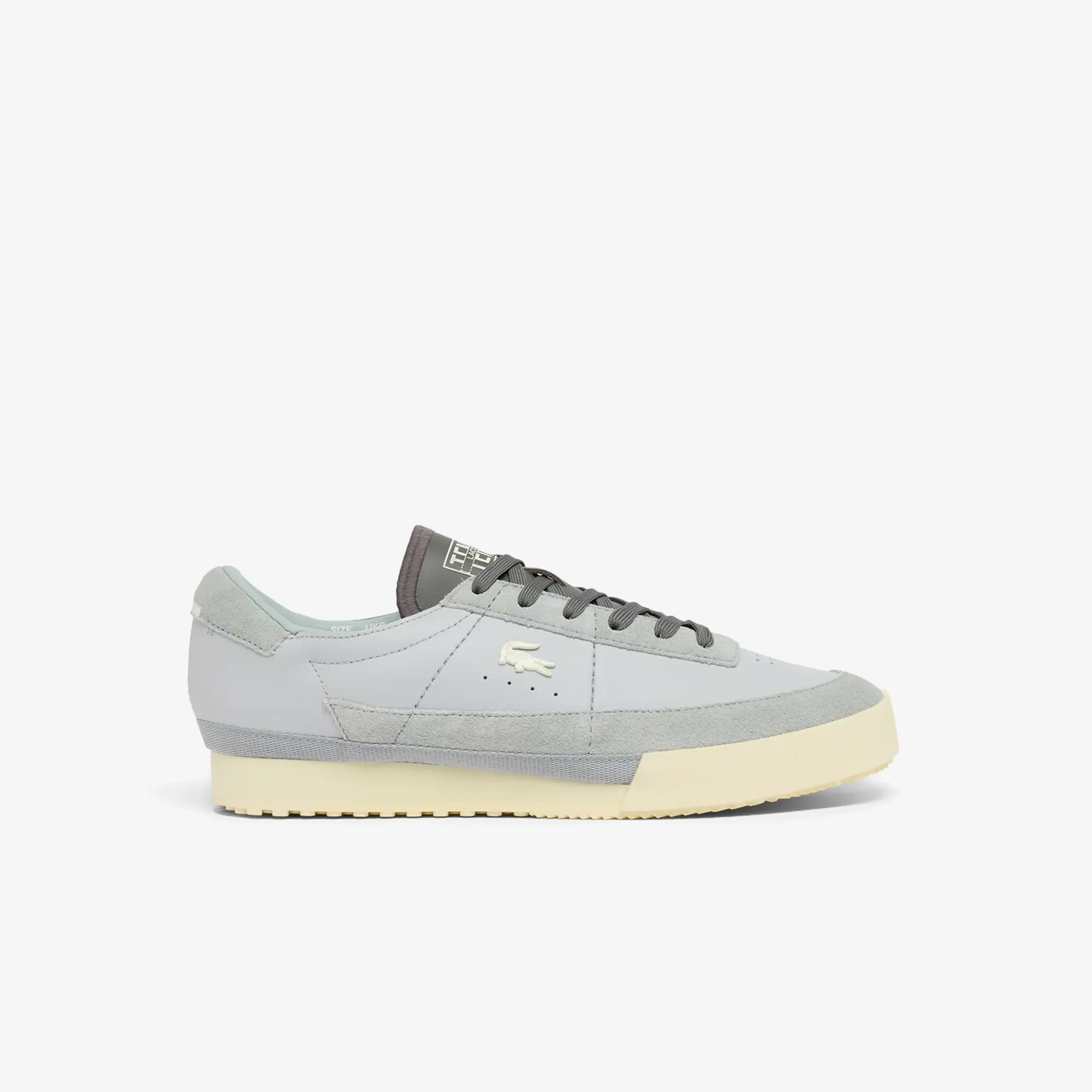 Lacoste Men’s Aura Leather Sneakers - Lt Gry/Lt Ylw