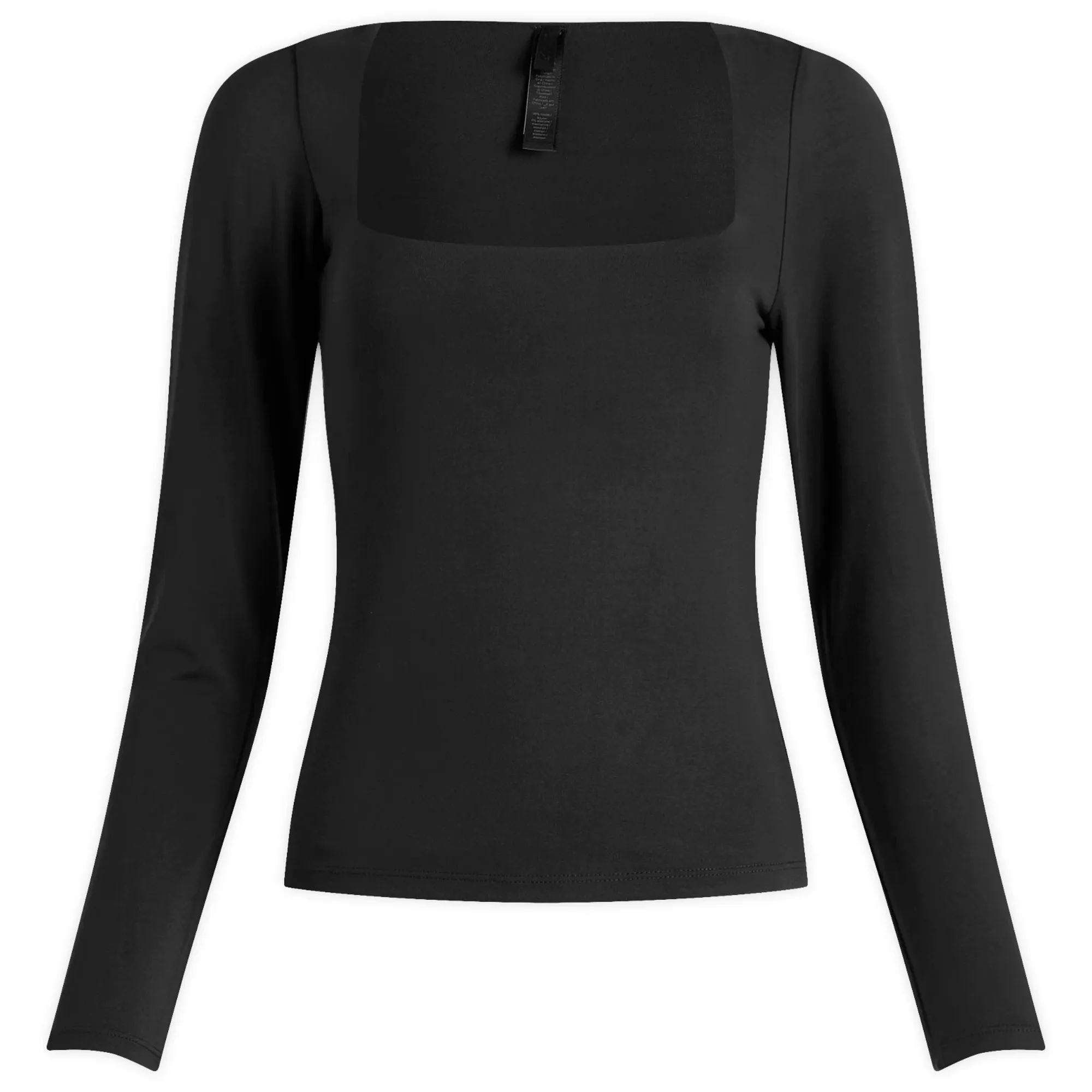 SKIMS Women's Smooth Layers Square Neck Long Sleeve Top Obsidian