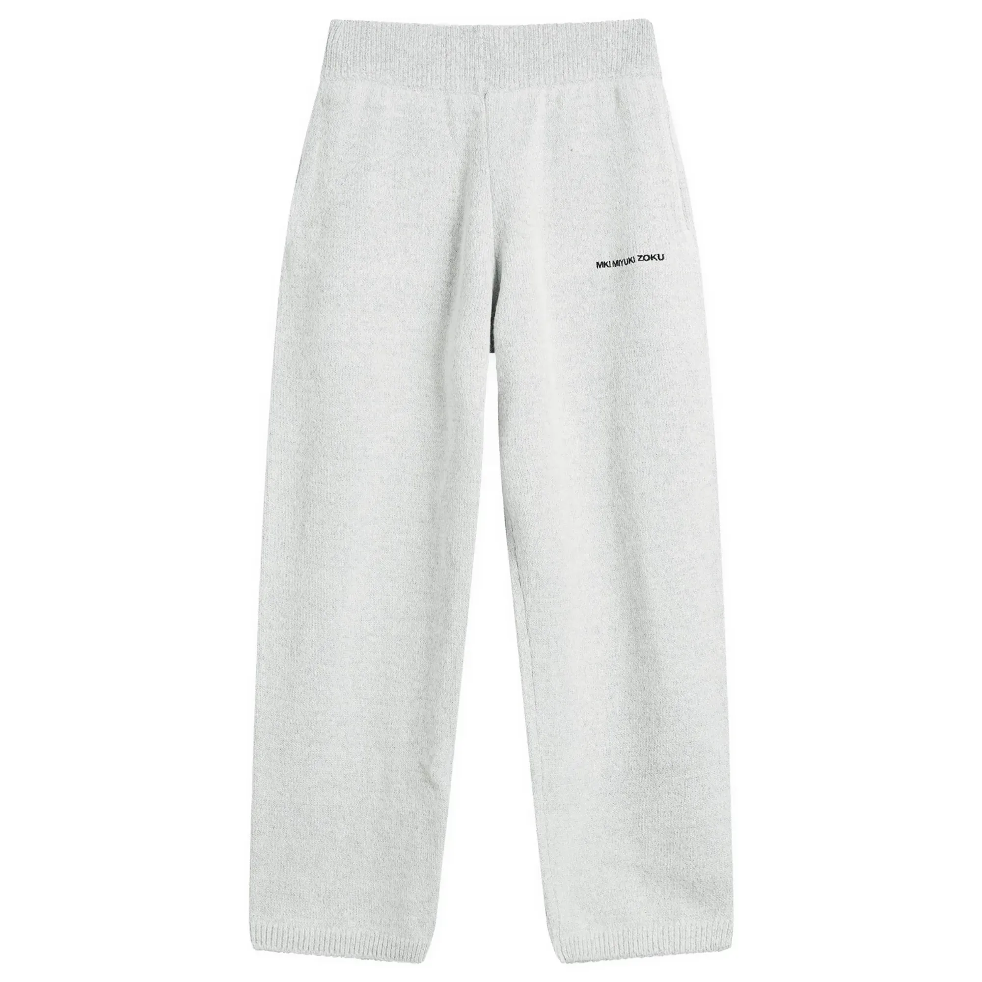 MKI Men's Mohair Blend Knit Wide Leg Joggers Light Grey