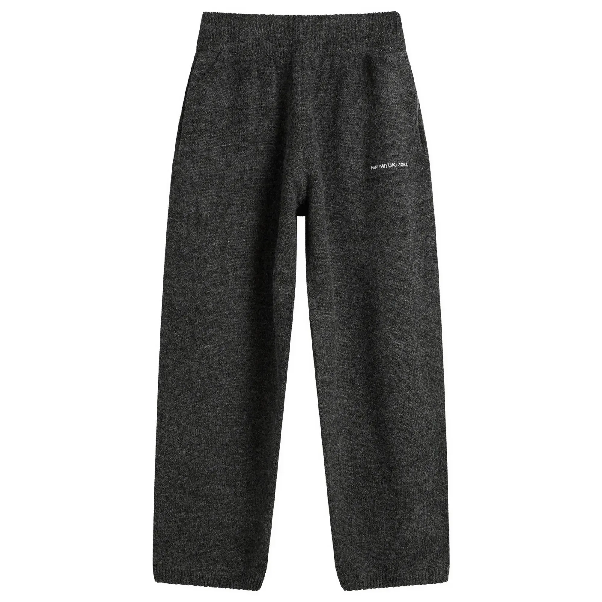 MKI Men's Mohair Blend Knit Wide Leg Joggers Charcoal