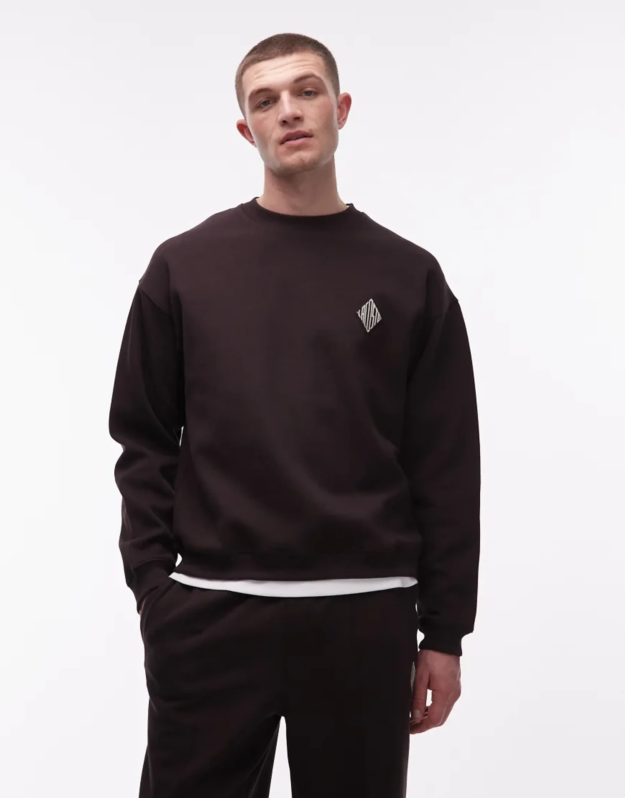 Lacoste Double Face Piqué Badge Sweatshirt - Brown