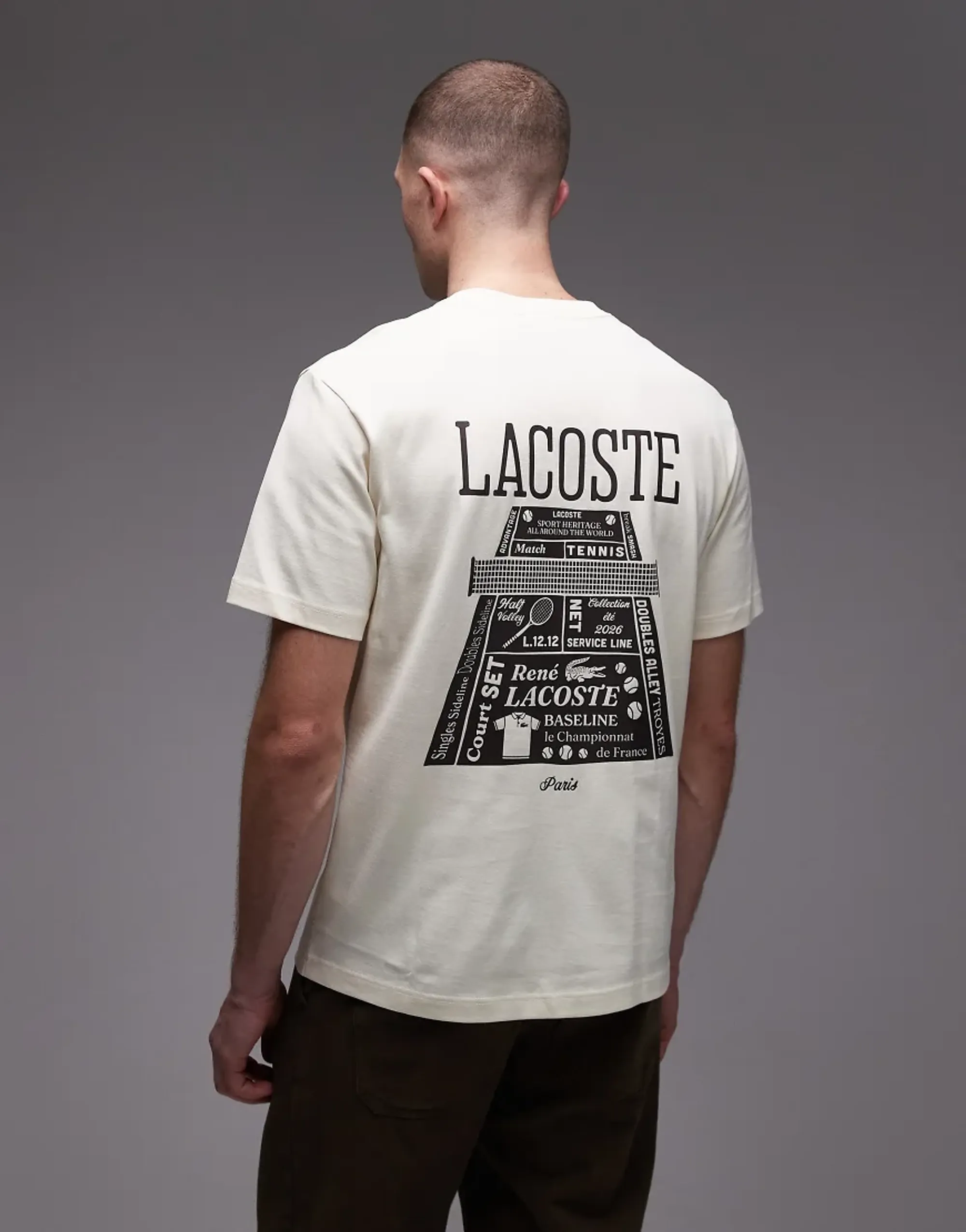 Lacoste Printed Heavy Cotton T-shirt - Lemon Beige
