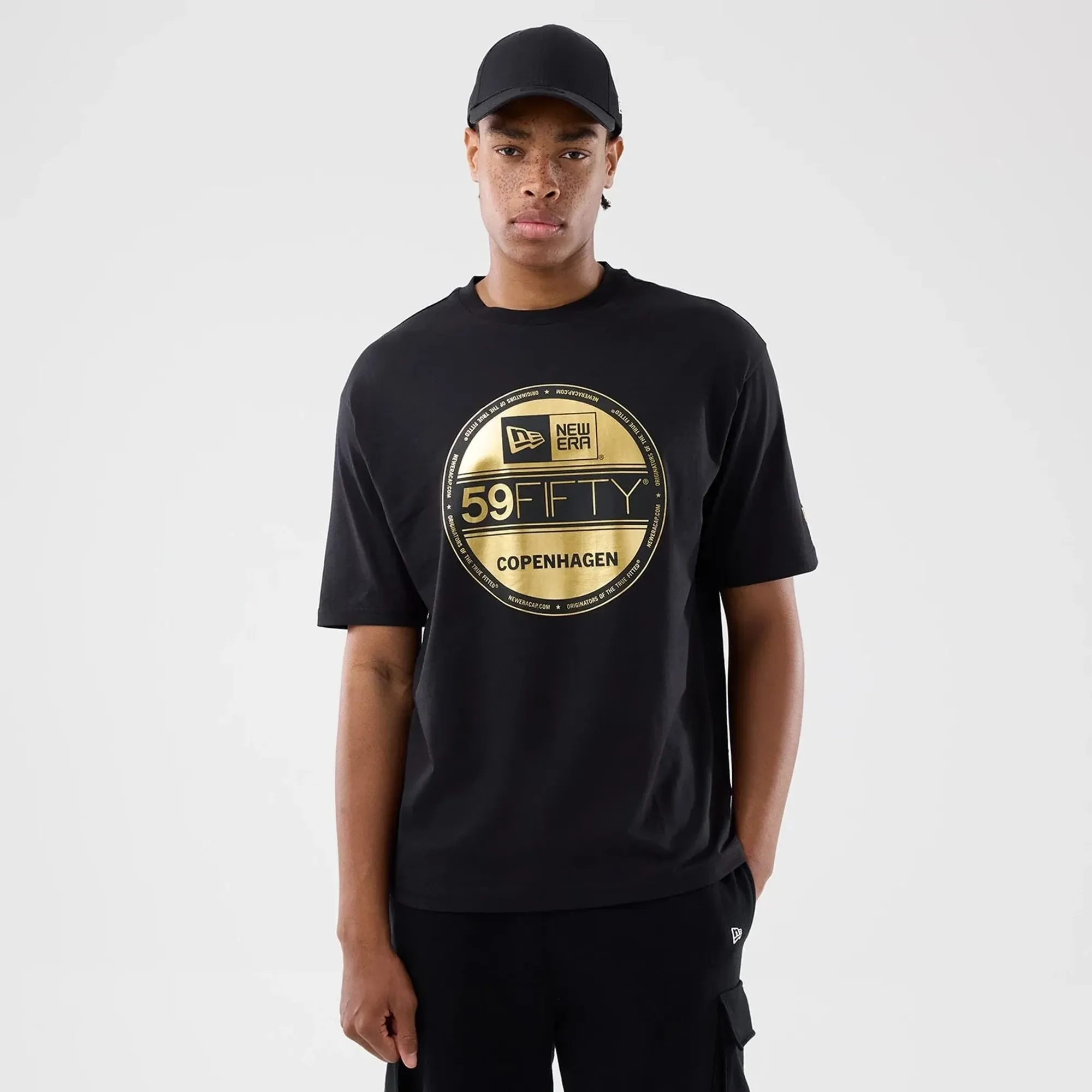 New Era Sticker Copenhagen Black Oversized T-Shirt adult unisex