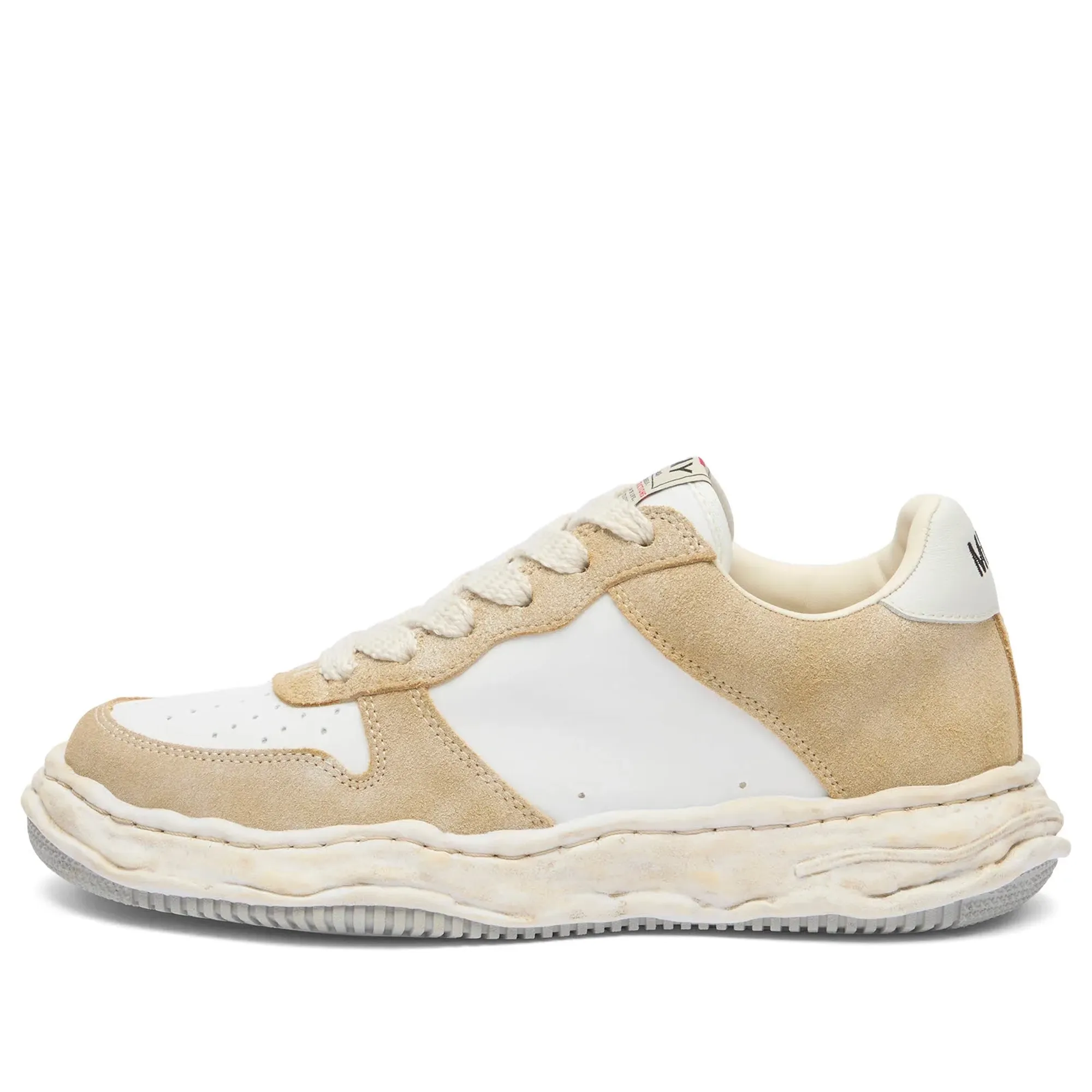 Maison MIHARA YASUHIRO Men's Wayne Nylon Vintage Suede Low-Top White