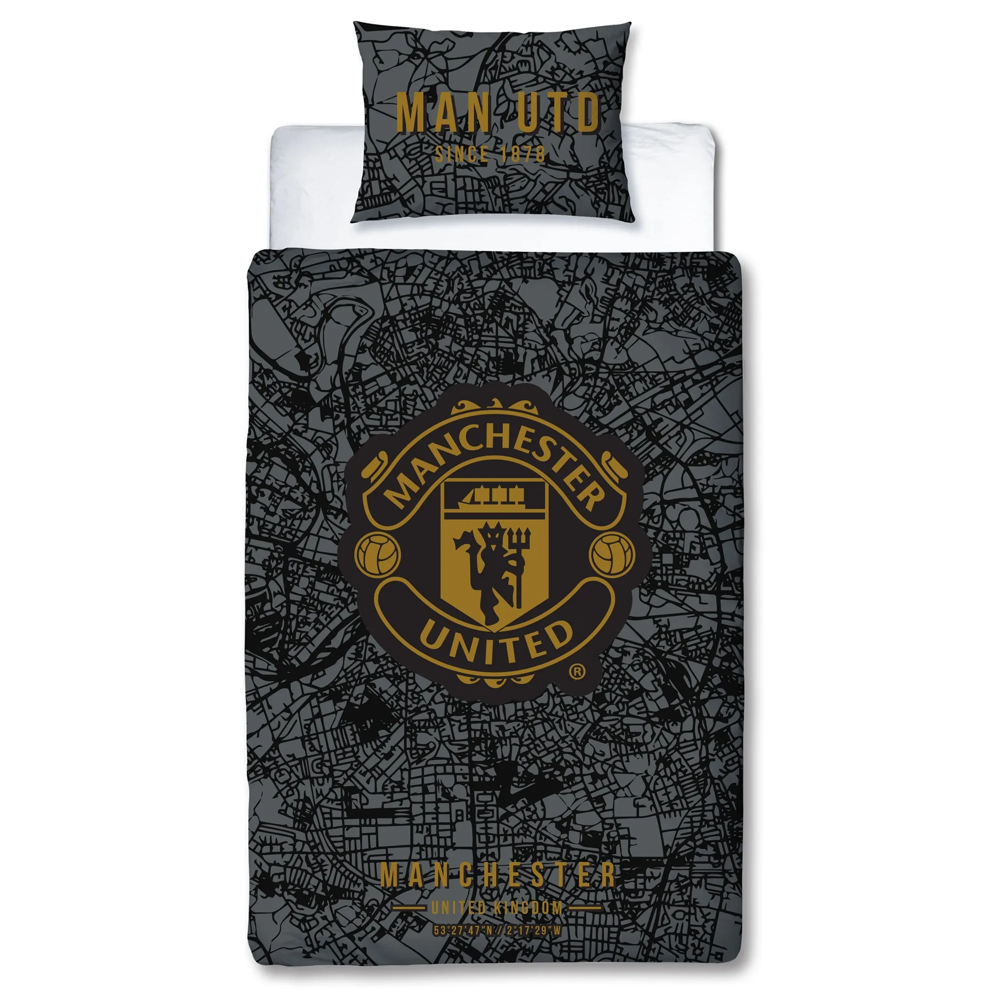 Manchester United Map Panel Duvet - Single