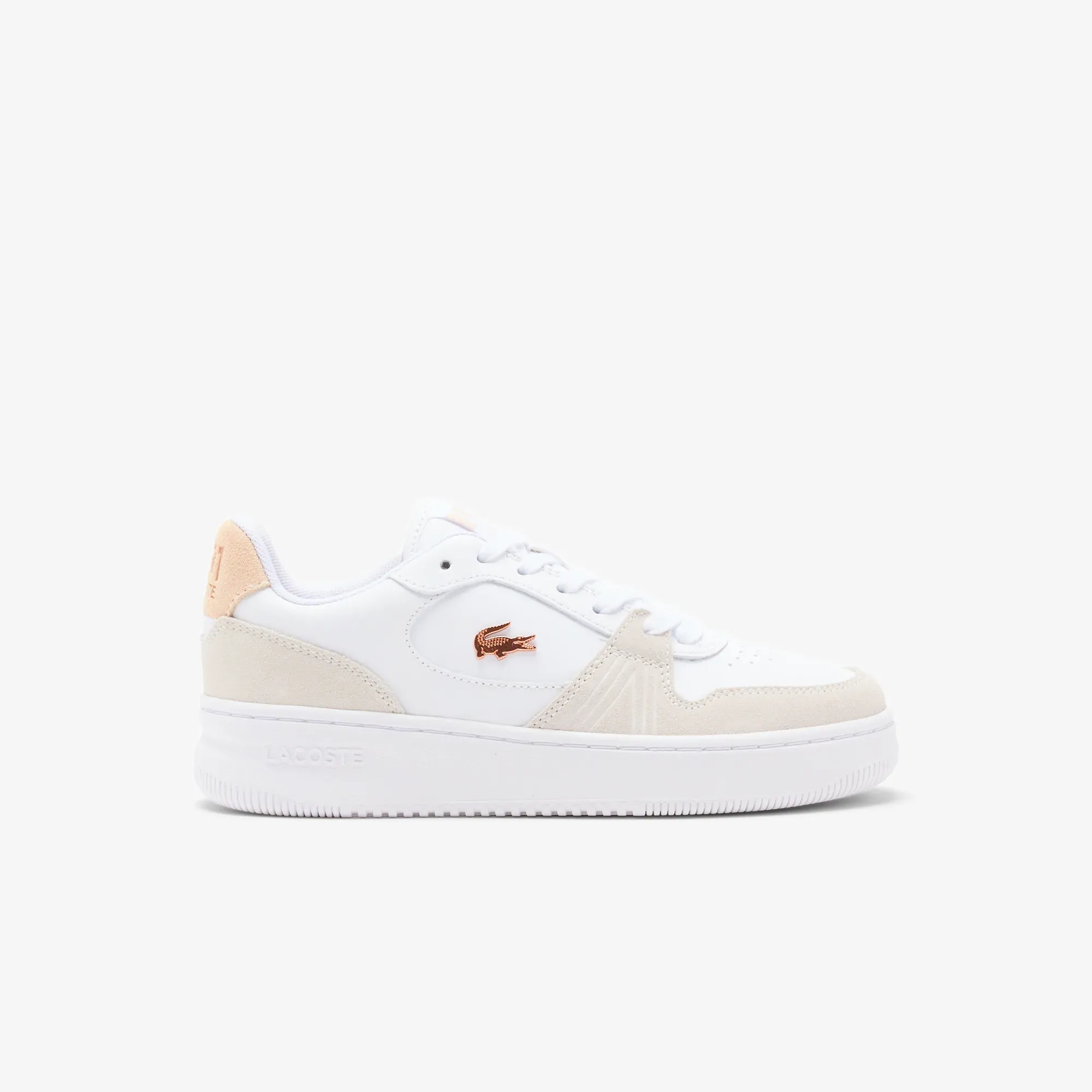 Lacoste Women’s L001 Set Suede Sneakers - White & Light Pink