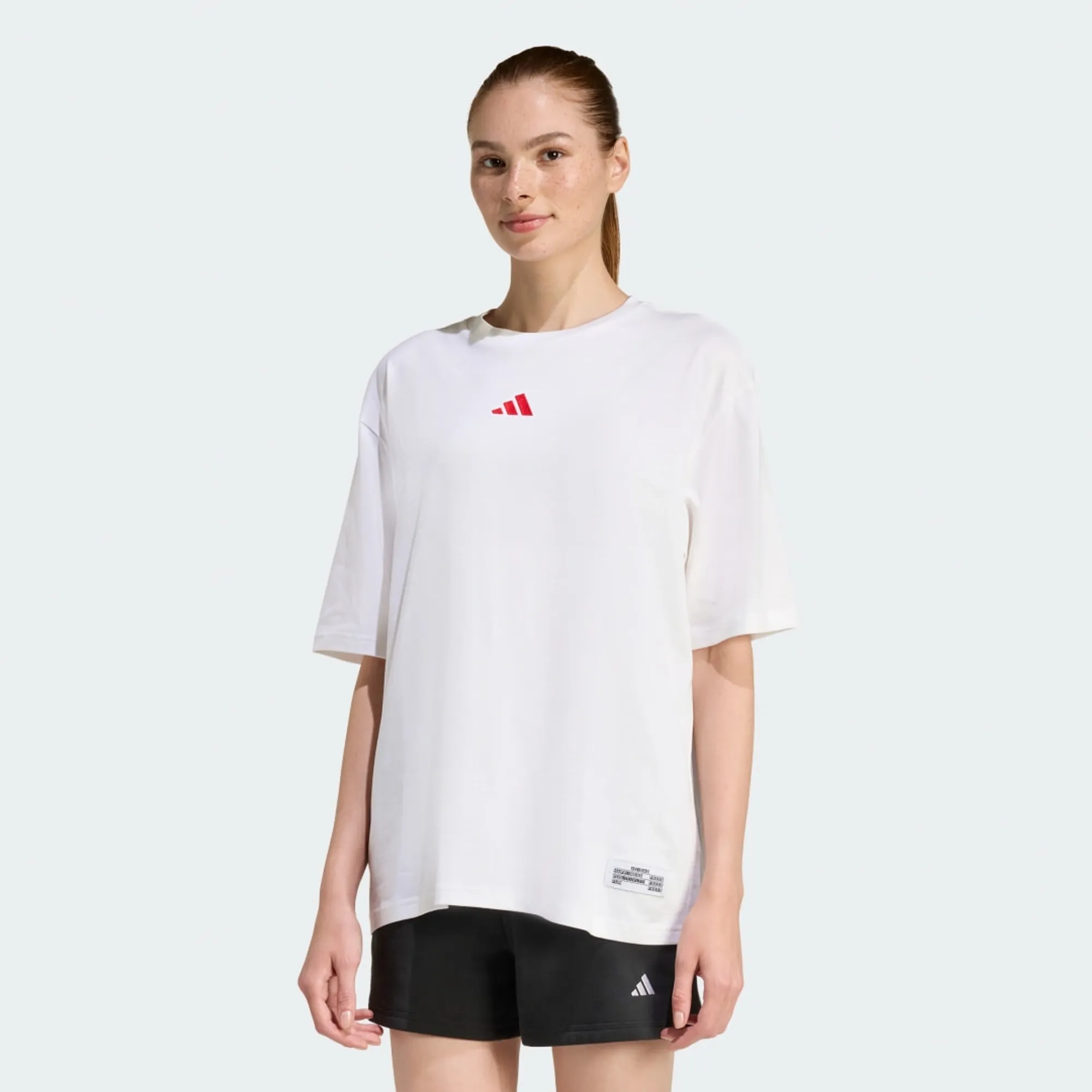 adidas MINI EMBROIDERY OVERSIZED GRAPHIC T-SHIRT