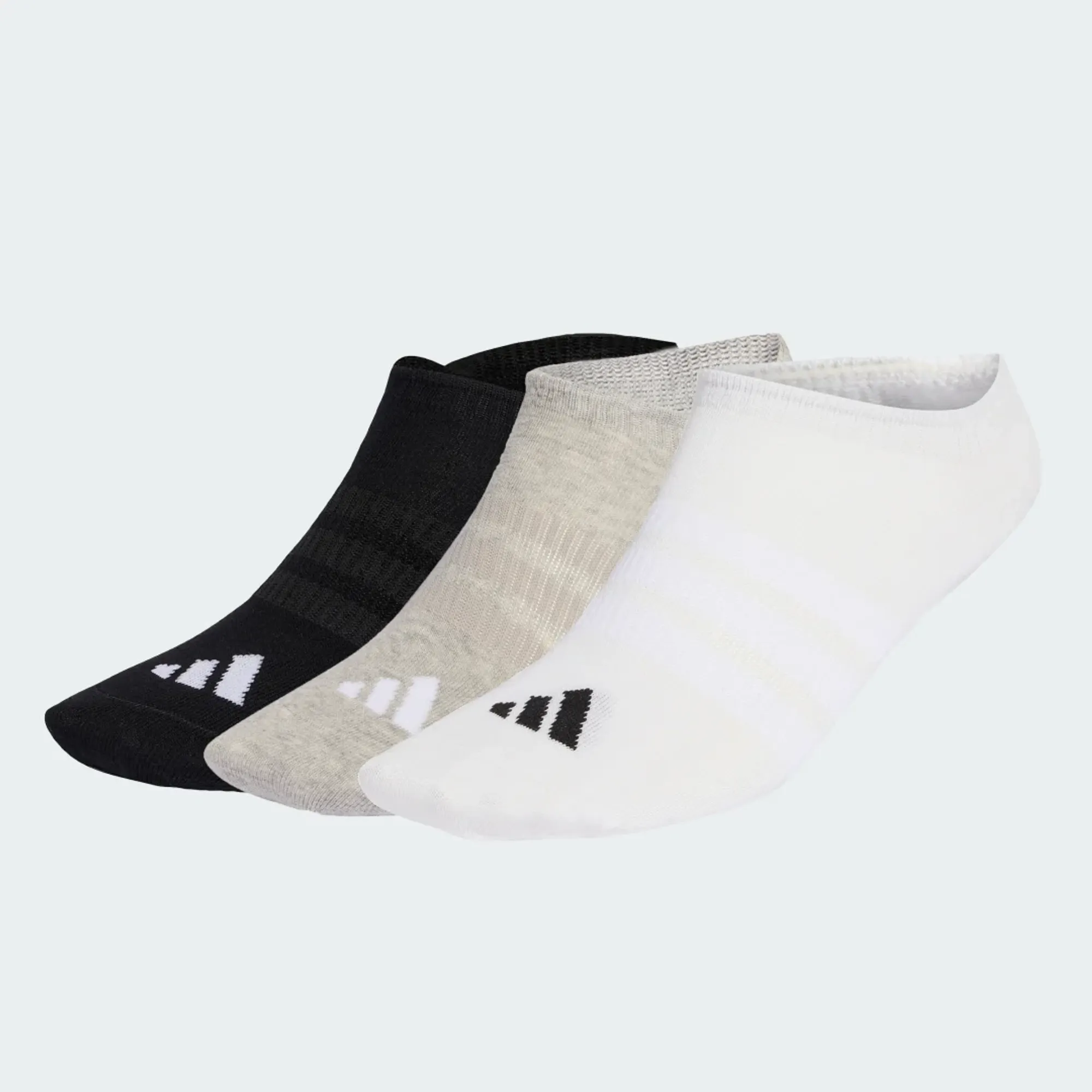 adidas THIN&amp;LIGHT SPORTSWEAR NO SHOW SOCKS 3 PAIR PACK