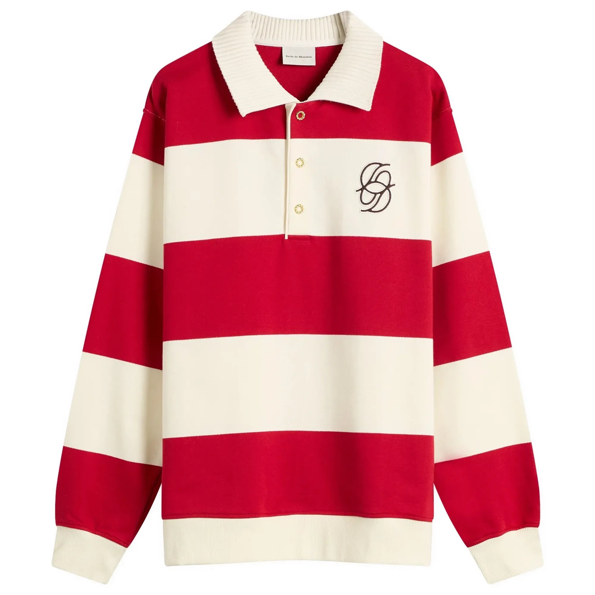 Drole De Monsieur Stripes Polo Shirt Red