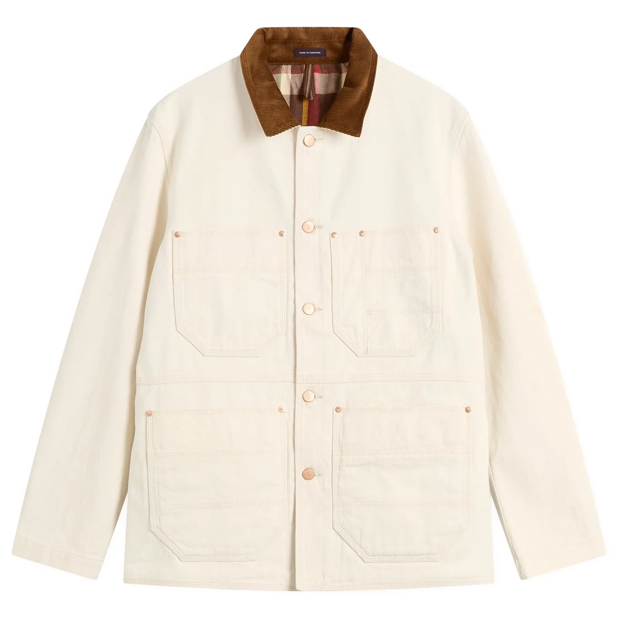 Drake's Men's Denim Welder Jacket Ecru