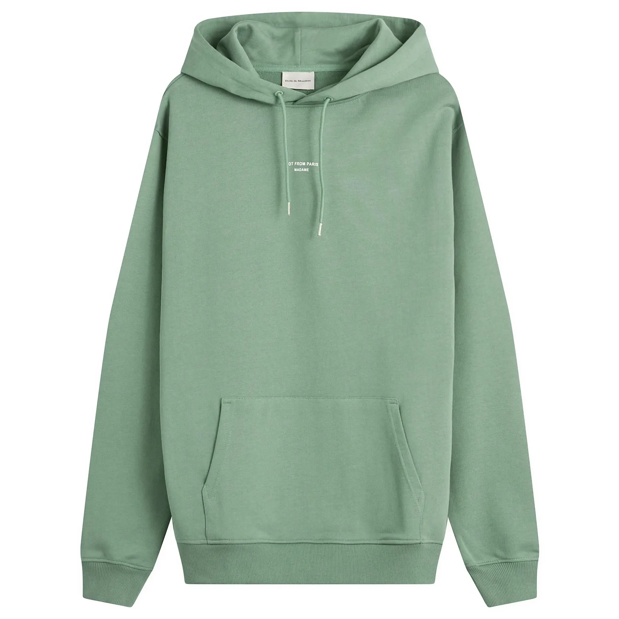 Drole De Monsieur Classic Slogan Hoodie Water Green