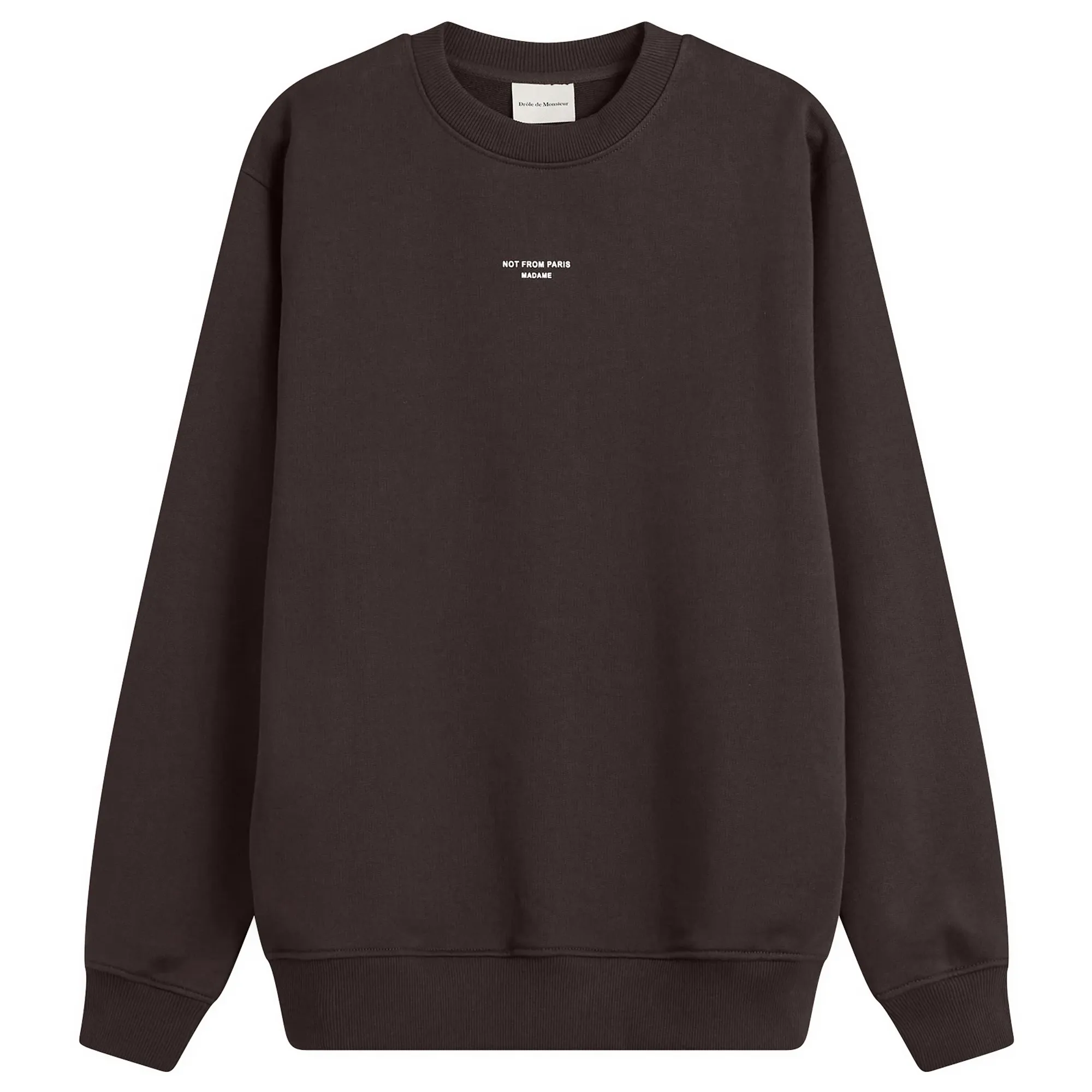 Drole De Monsieur Classic Slogan Sweatshirt Dark Brown
