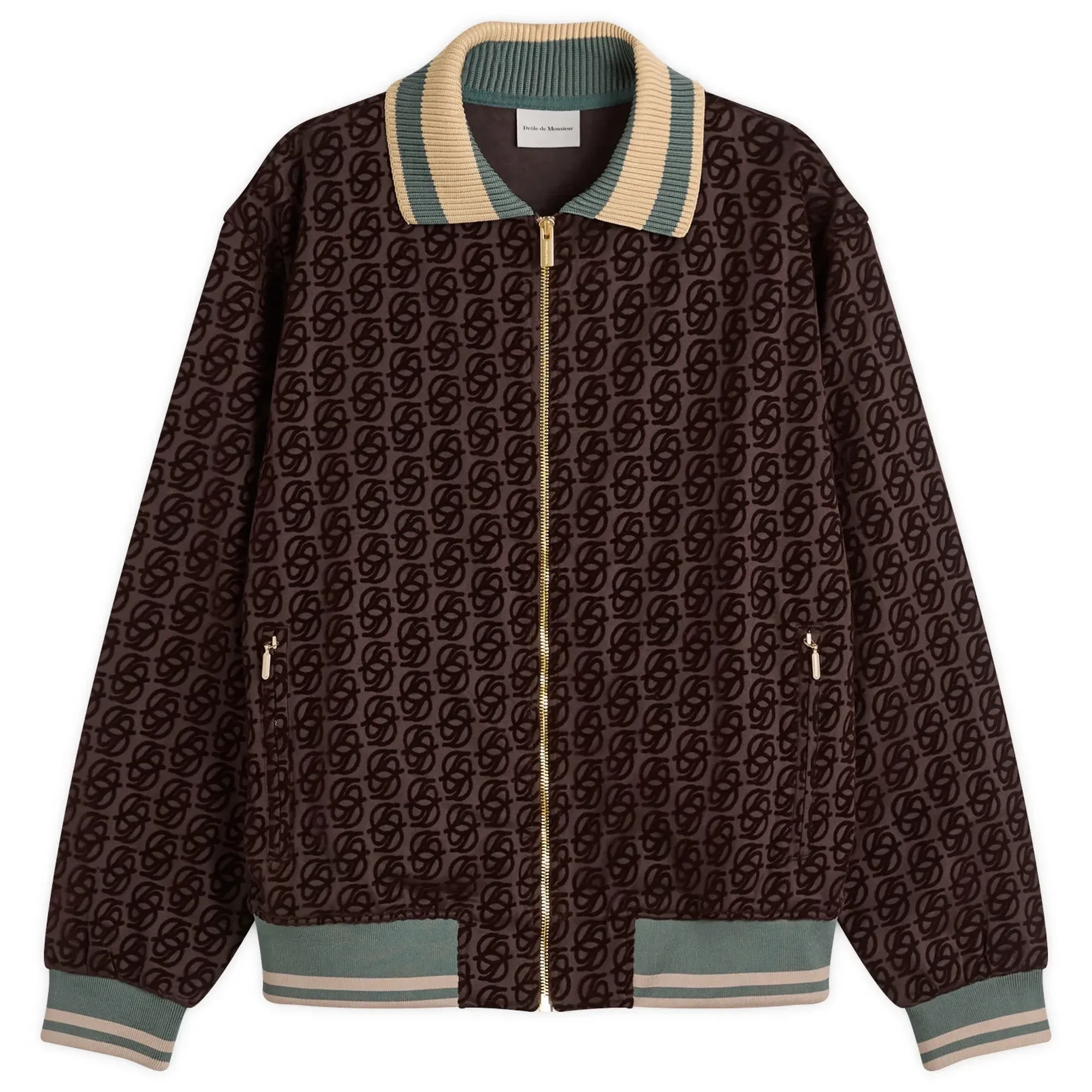 Drole De Monsieur Monogram Tracksuit Jacket Dark Brown
