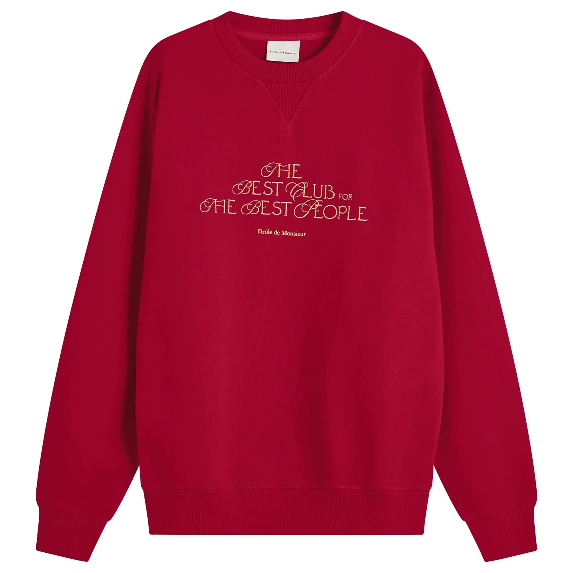 Drole De Monsieur The Best Club Script Logo Sweatshirt Red