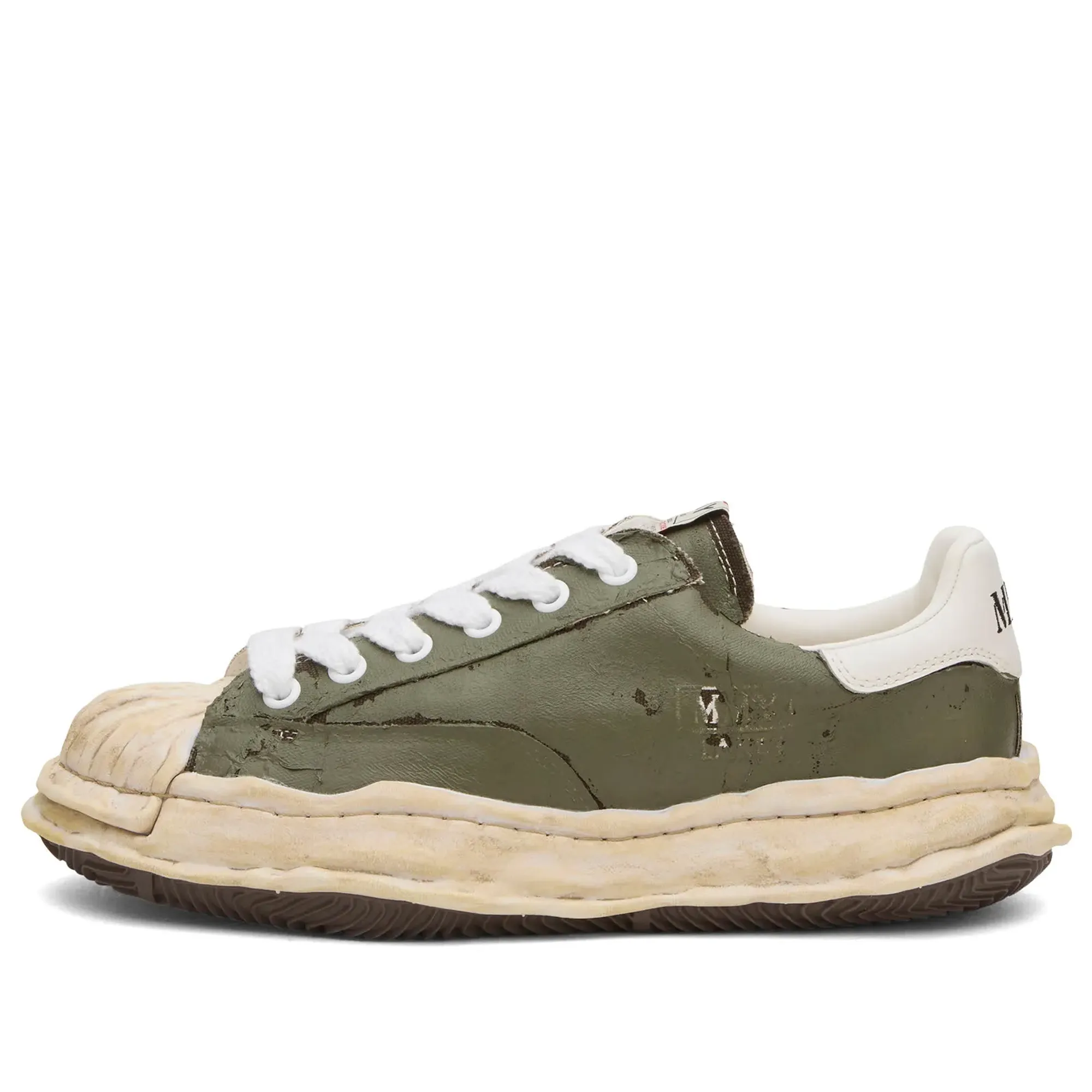 Maison MIHARA YASUHIRO Men's Blakey Torn Film Canvas Low-Top Khaki