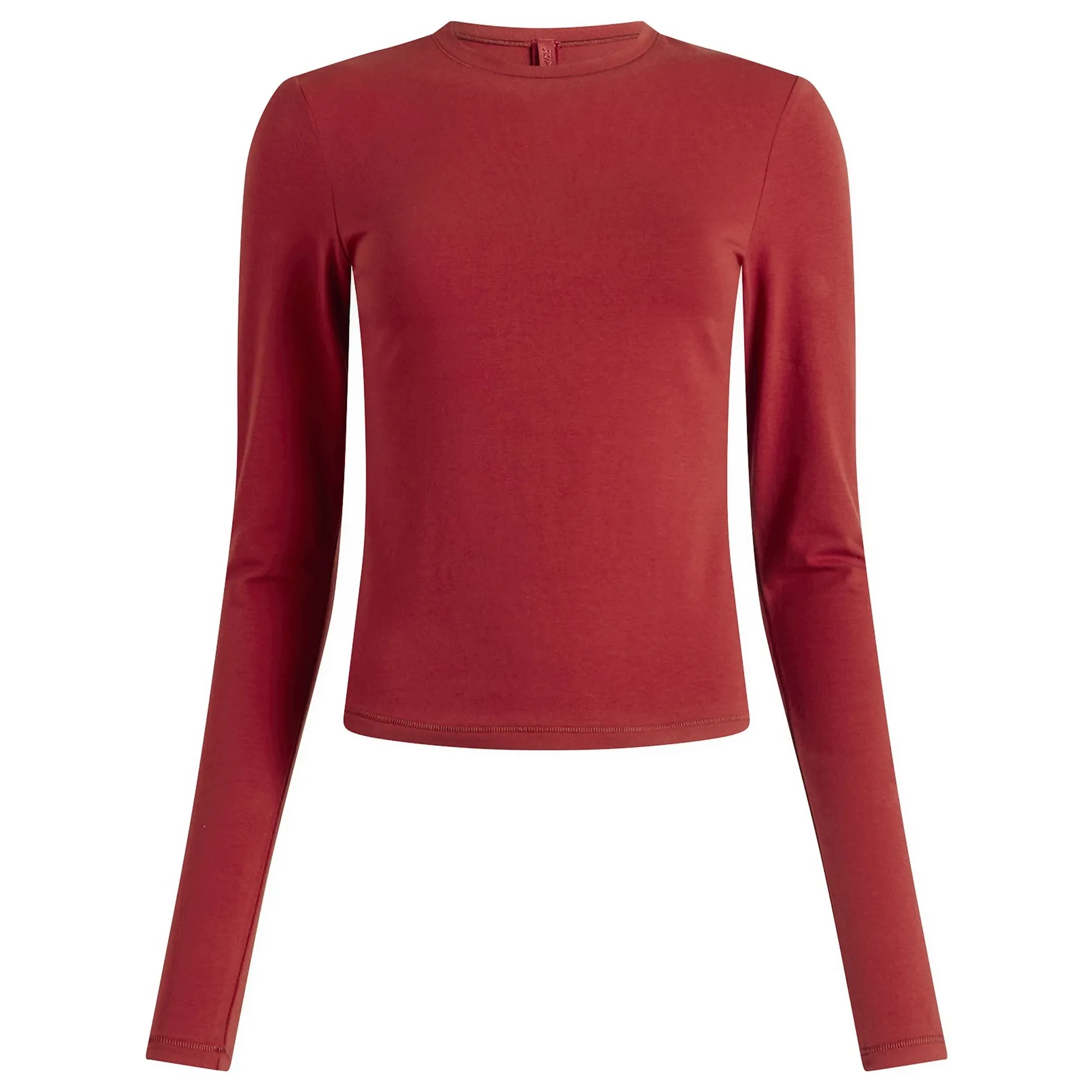 SKIMS Women's Cotton Jersey Long Sleeve Top Brick