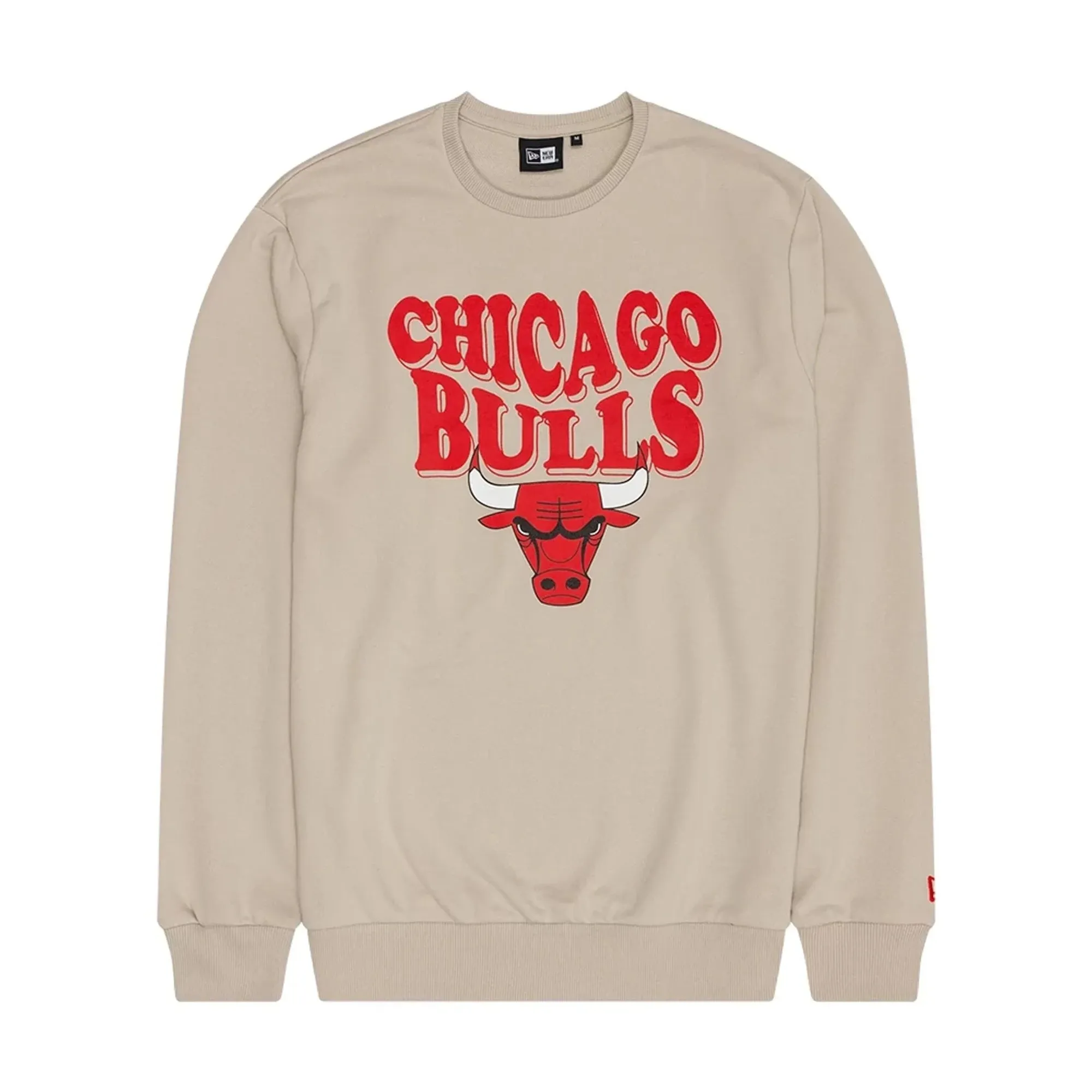 Chicago Bulls NBA Wordmark Beige Crew Neck Sweater New Era Cap adult unisex