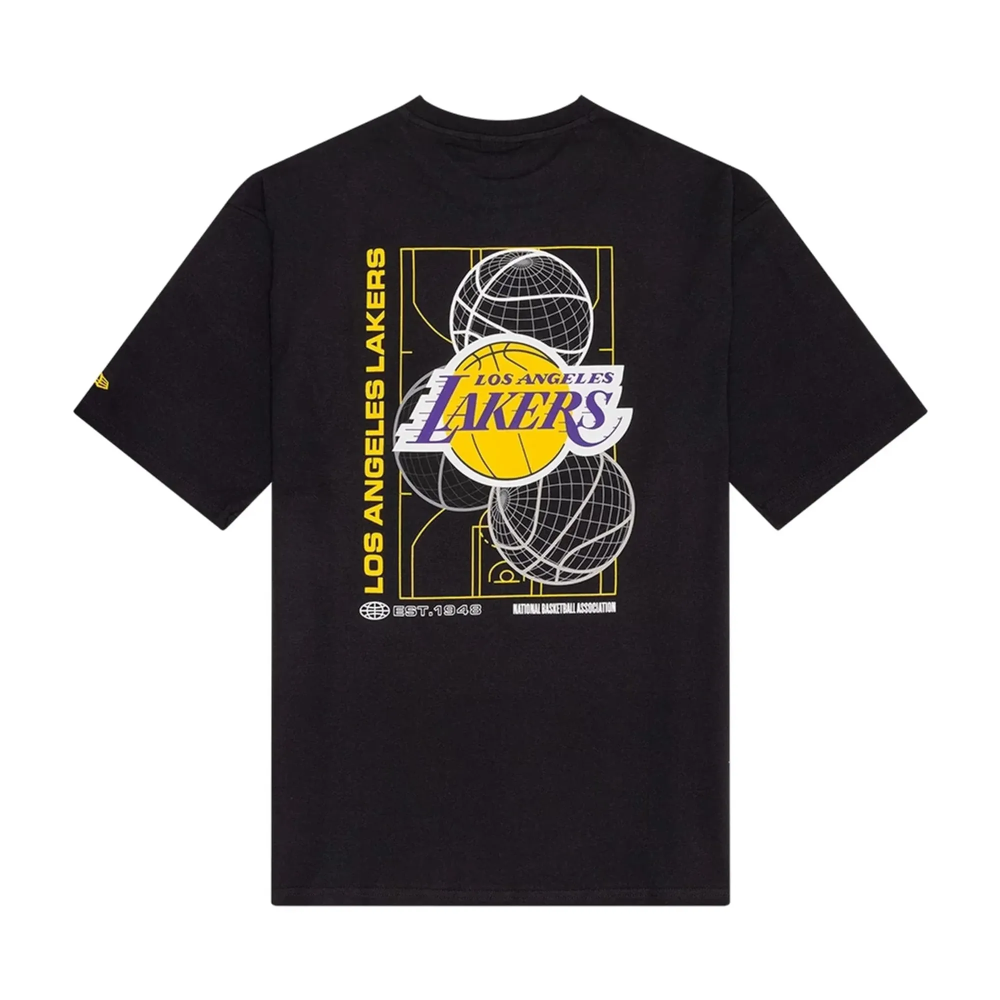 LA Lakers NBA Basketball Graphic Black Oversized T-Shirt New Era Cap adult unisex