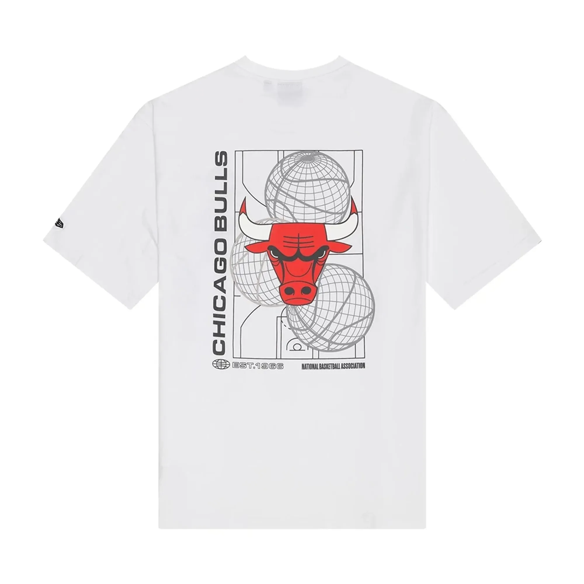 Chicago Bulls NBA Basketball Graphic White Oversized T-Shirt New Era Cap adult unisex