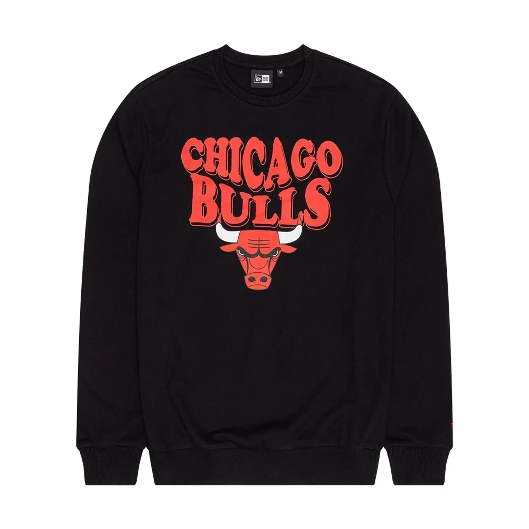 Chicago Bulls NBA Wordmark Black Crew Neck Sweater New Era Cap adult unisex