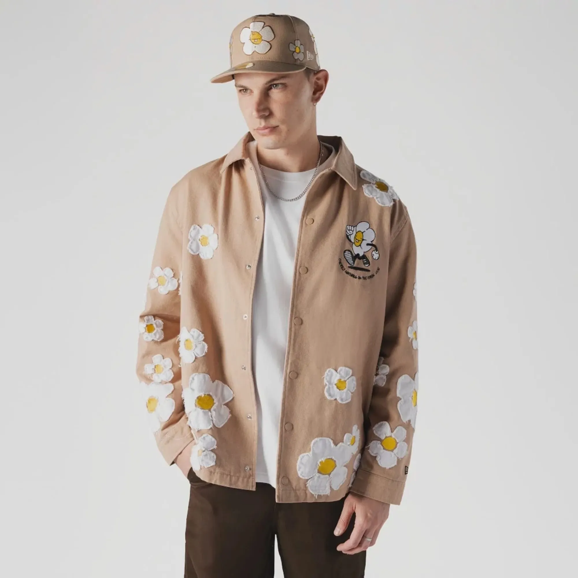 New Era x Rodrigo Roji Flower Light Beige Jacket adult unisex