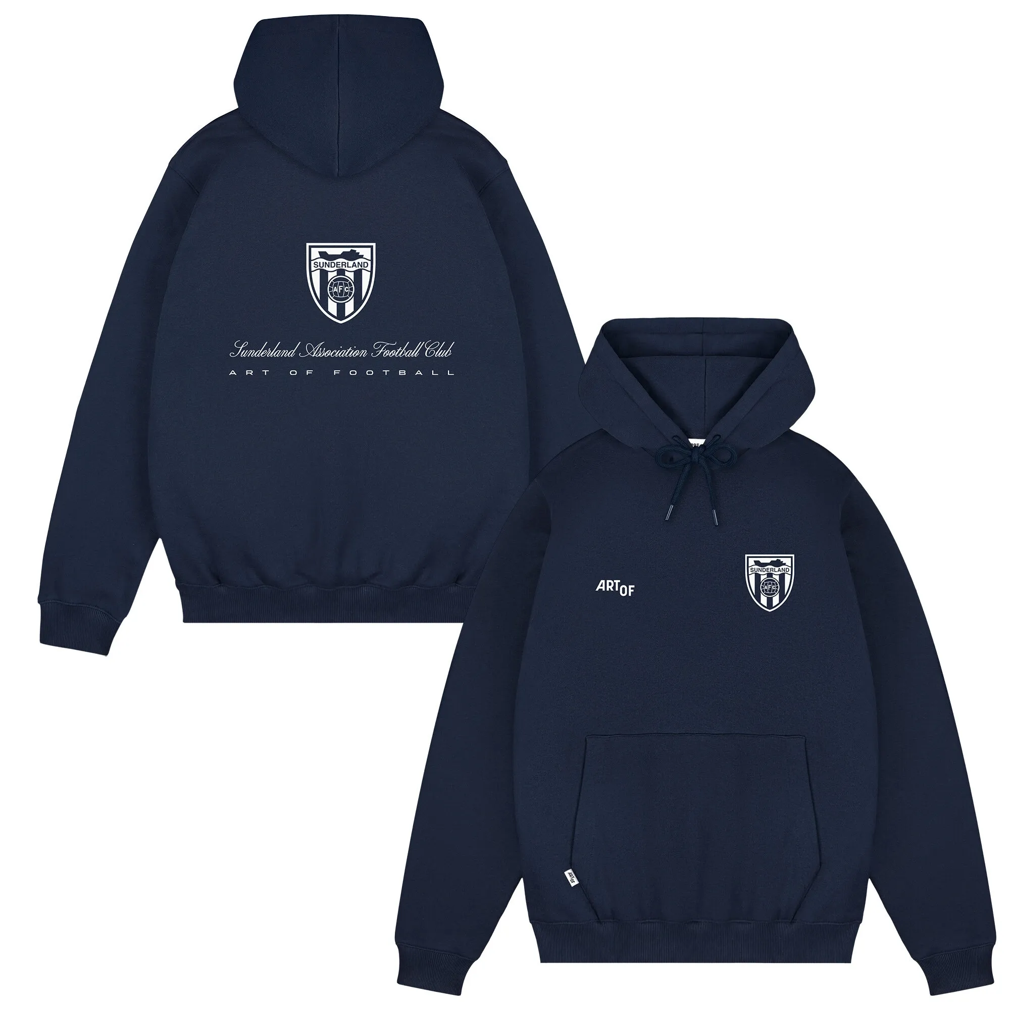 Sunderland x Art of Football Label Print Hoodie - Navy - Unisex