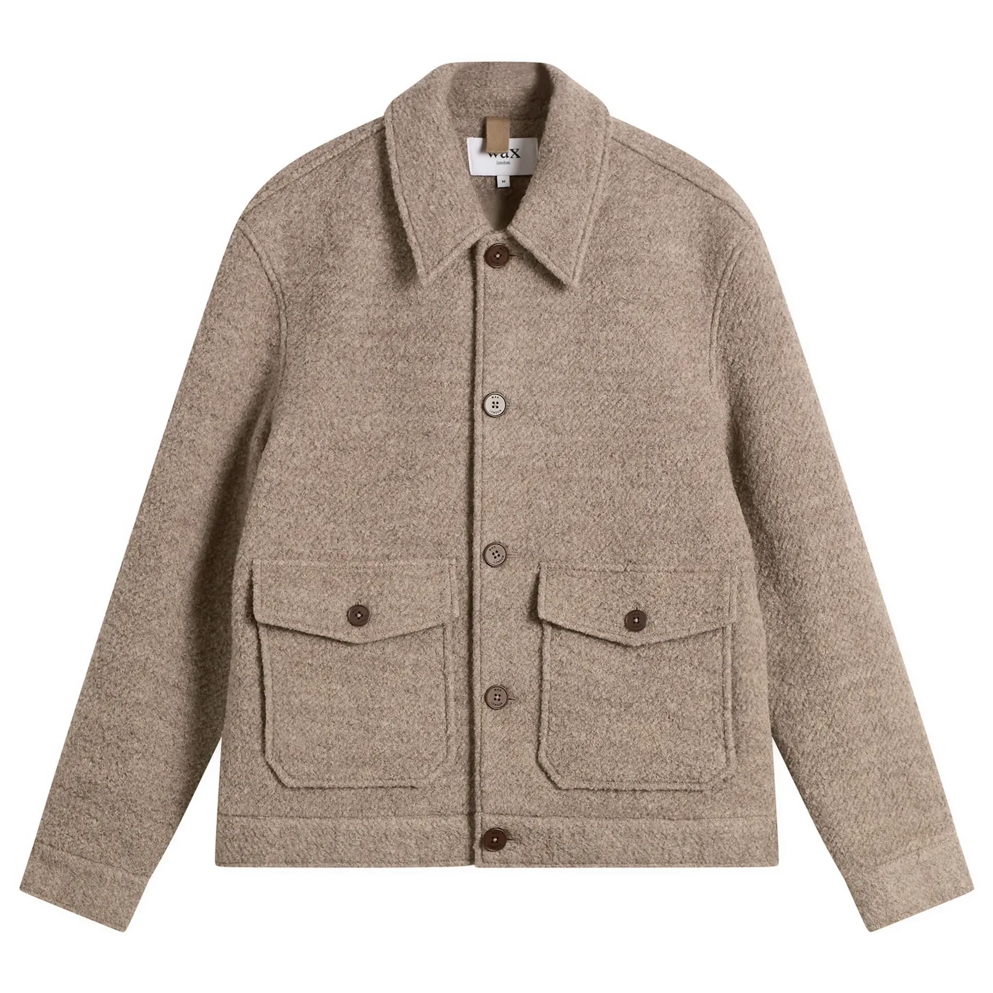 Wax London Men's Newgate Melange Wool Jacket Light Brown