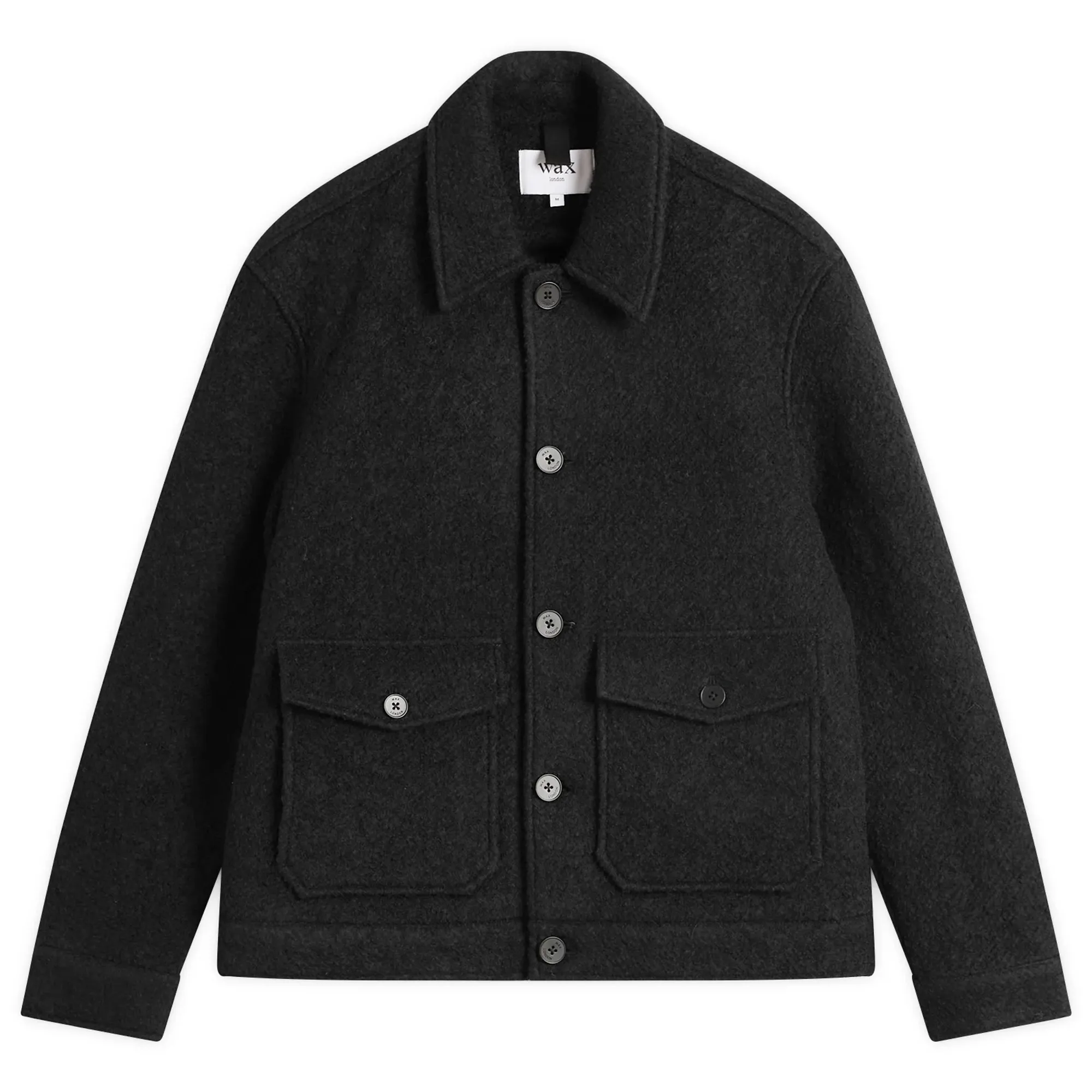 Wax London Men's Newgate Melange Wool Jacket Black