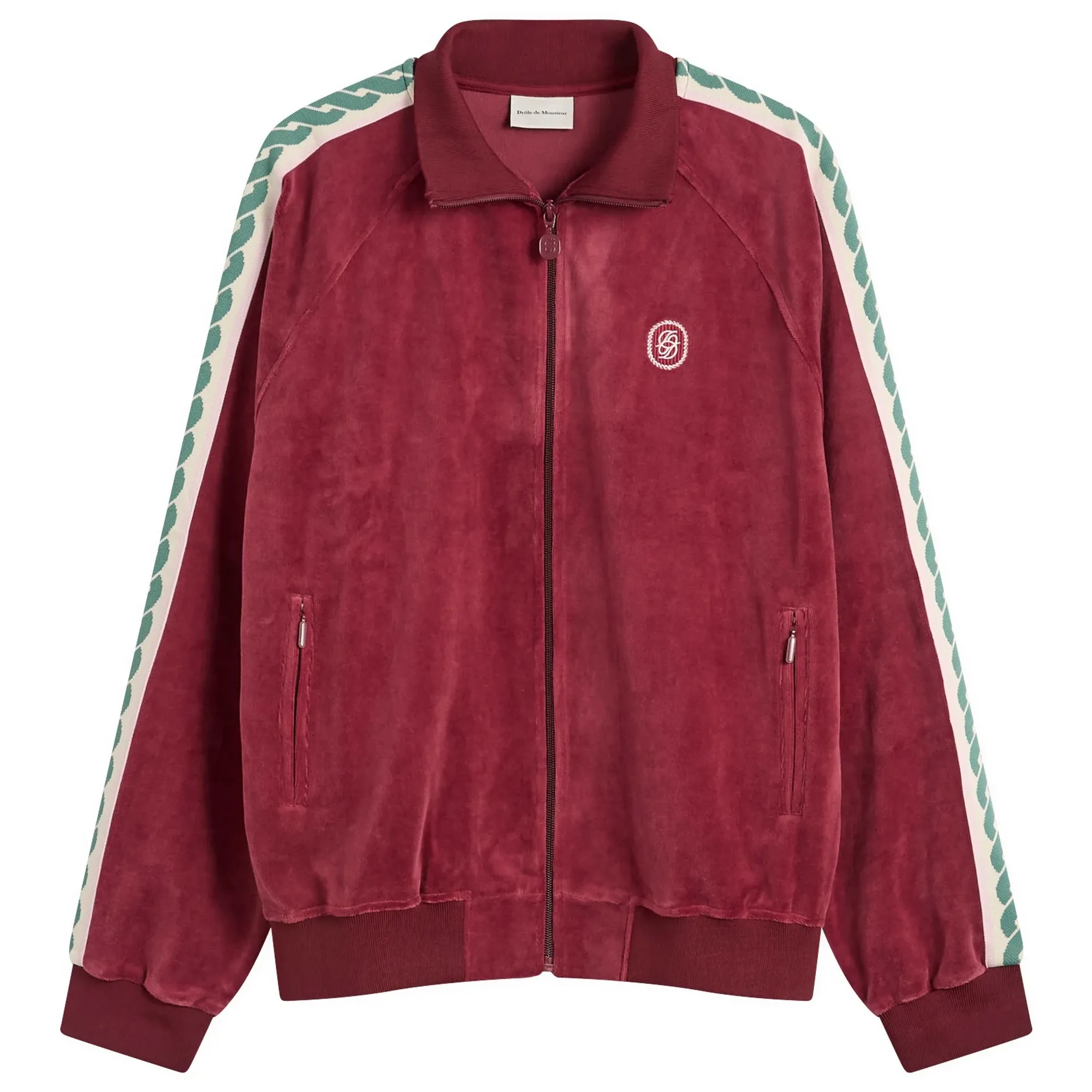 Drole De Monsieur Velvet Zip Jacket Wine
