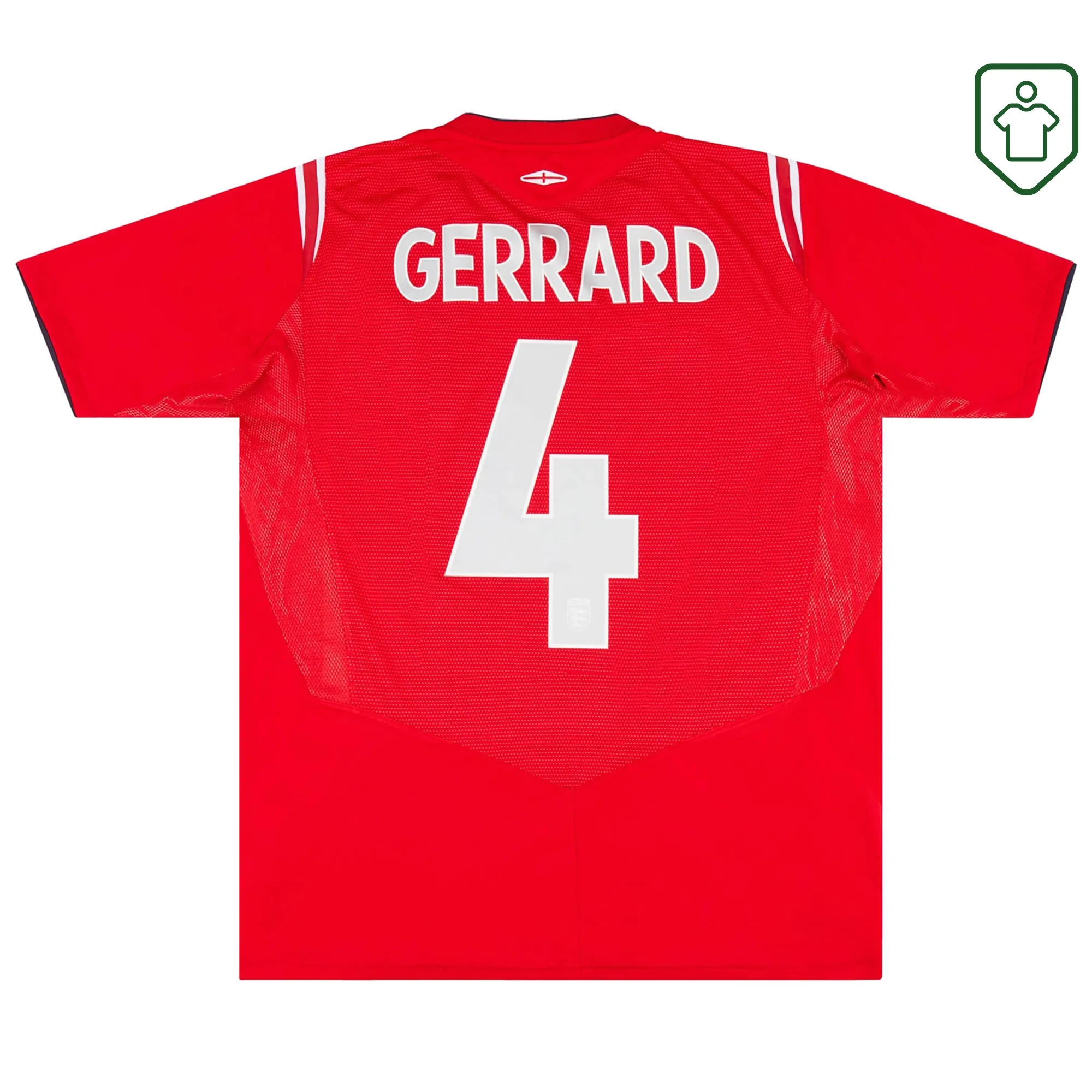 England National Team Umbro Away Shirt 2004-06 Gerrard #4 - Excellent - 8/10