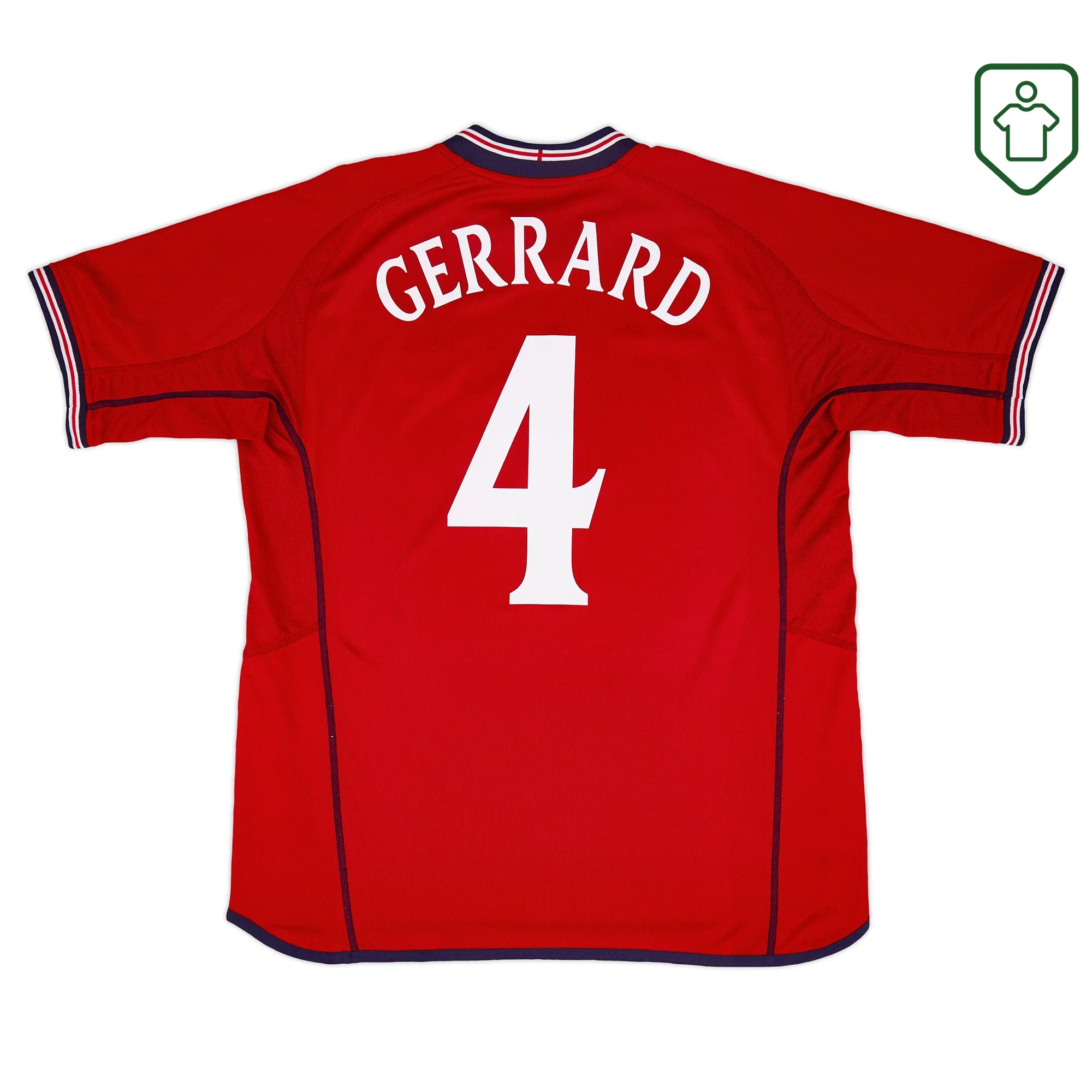 England National Team Umbro Away Shirt 2002-04 Gerrard #4 - Excellent - 8/10