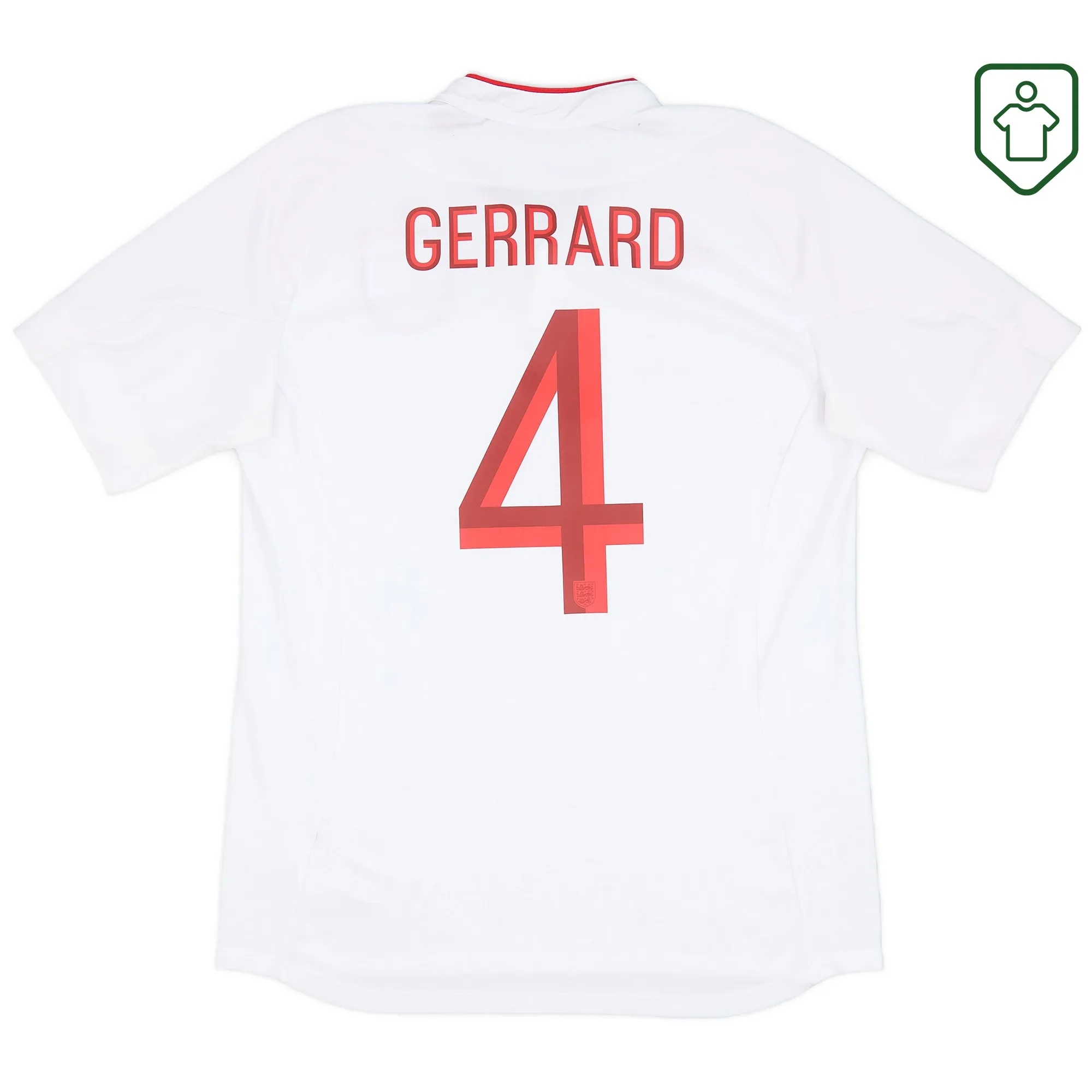 England National Team Umbro Home Shirt 2012-13 Gerrard #4 - Excellent - 8/10