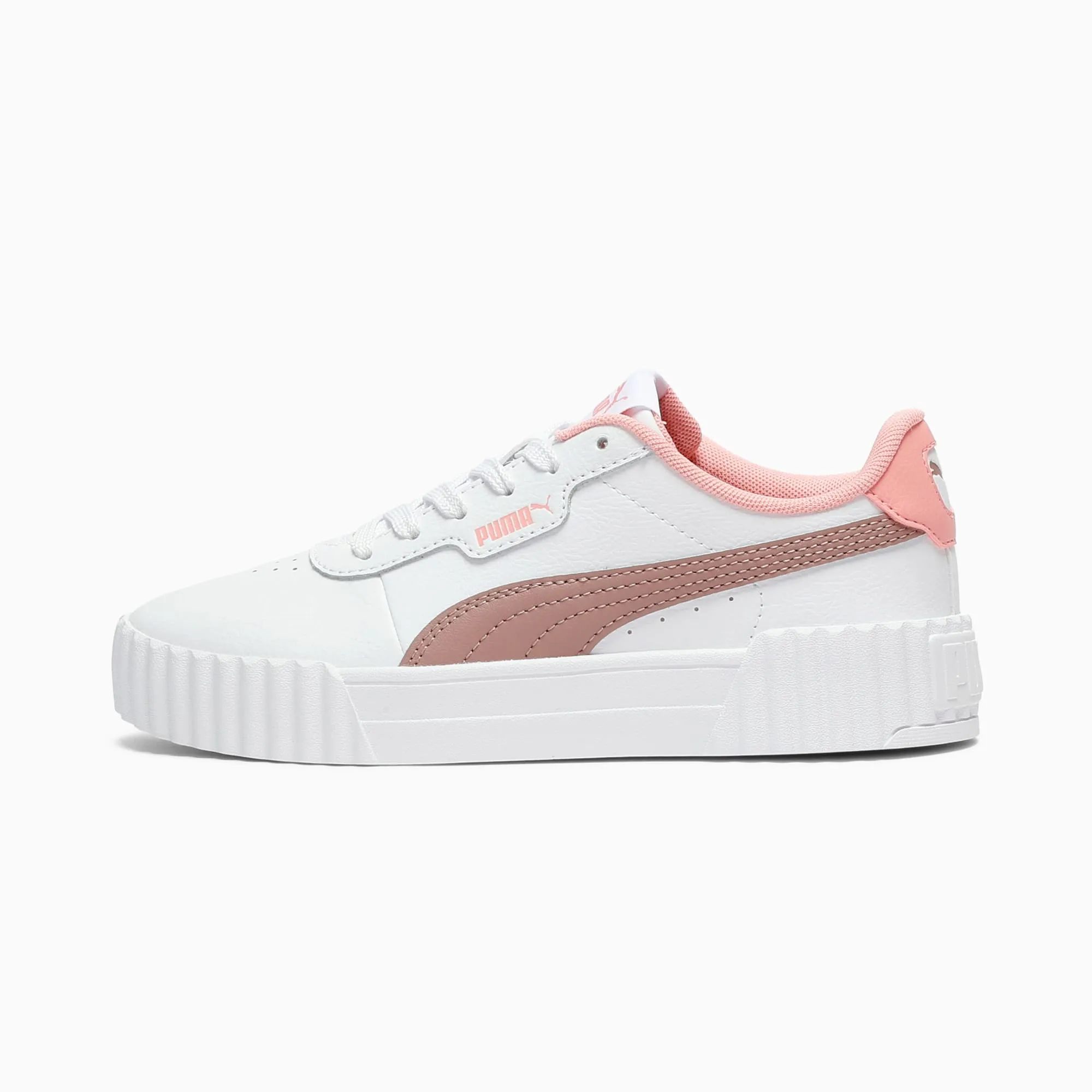 PUMA Carina 3.0 Sneakers Youth, White/Sandstone, size 3