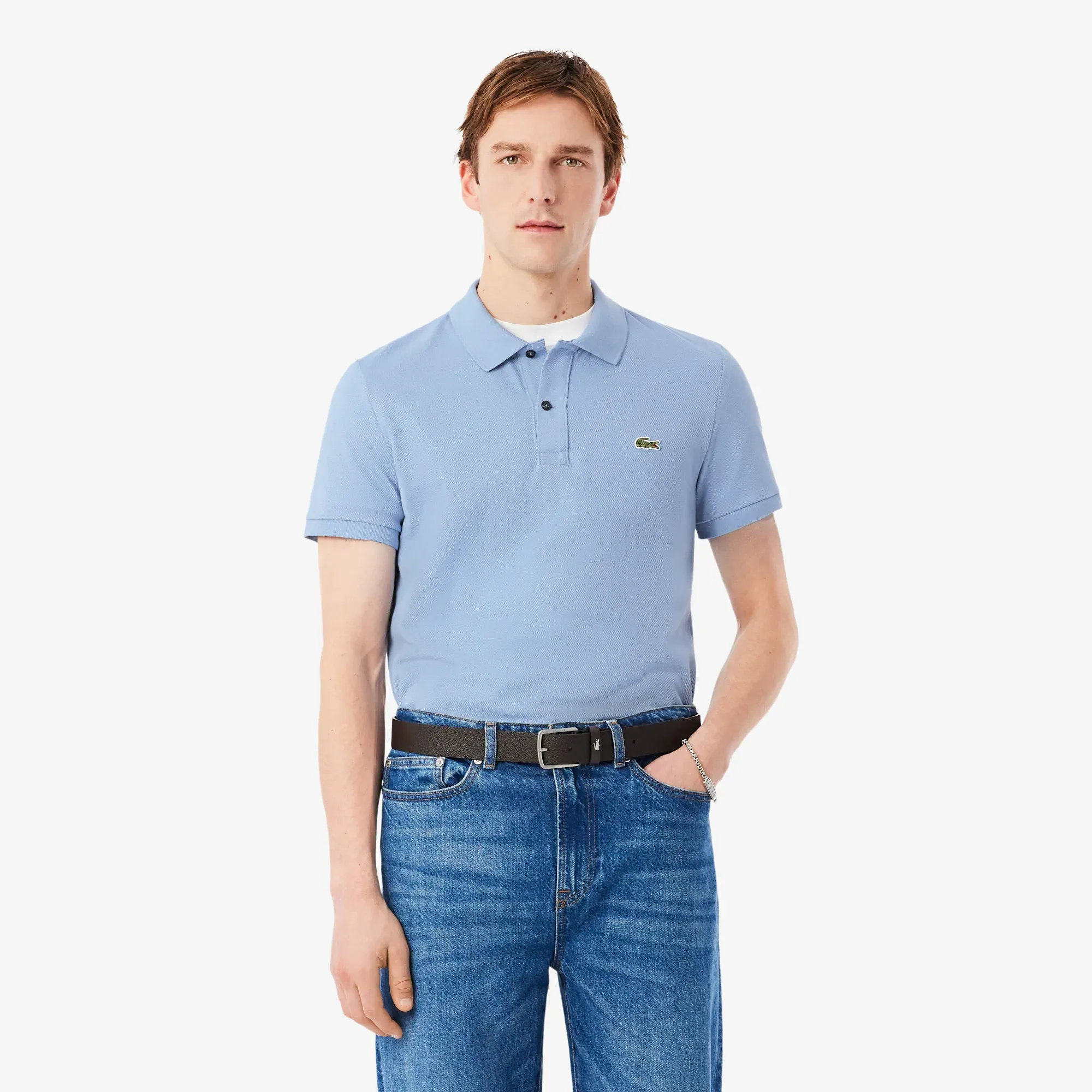 Lacoste Slim Fit L.12.12 Piqué Polo Shirt - Light Blue